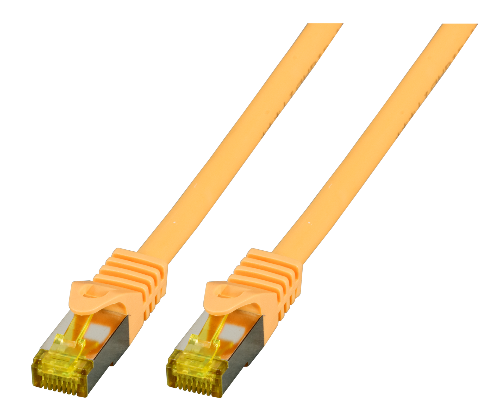 RJ45 Patch cable S/FTP, Cat.6A, LSZH, Cat.7 Raw cable, 0,15m, yellow