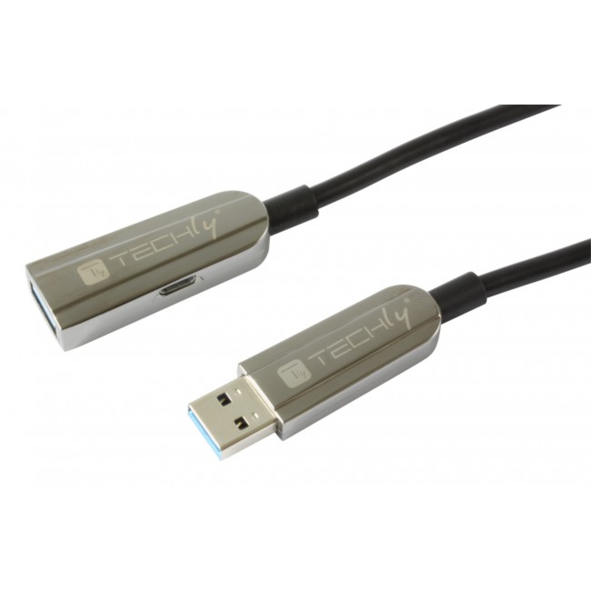 USB3.0 AOC Cable, A-A, M-F., black 10 m