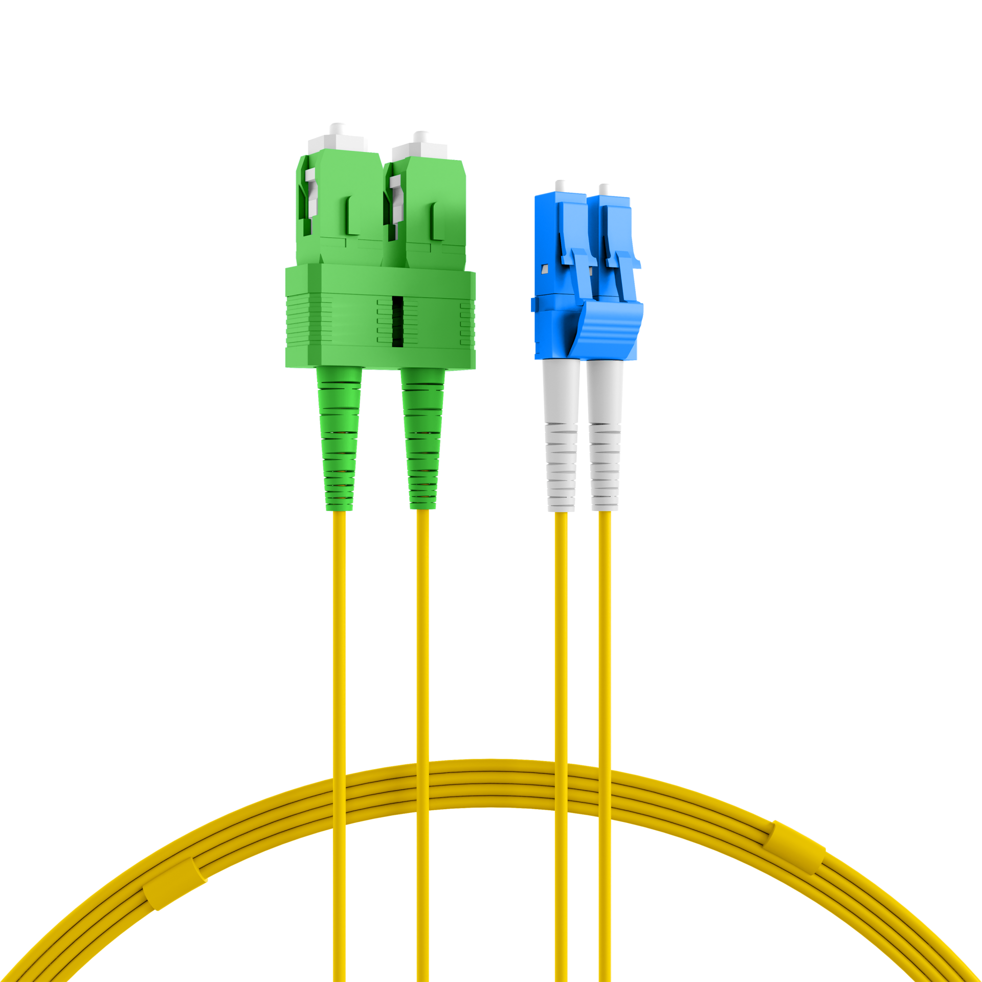 Duplex Patchcable LC-SC/APC OS2 G652D 5m LSZH 2mm yellow
