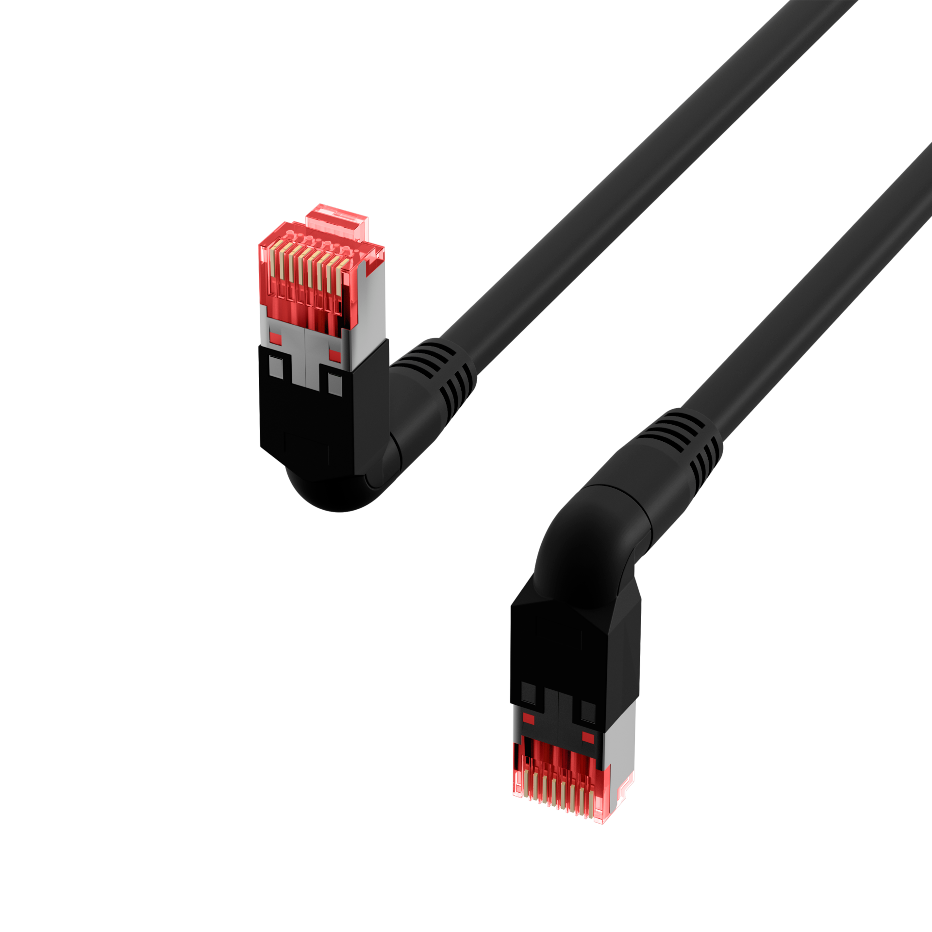 RJ45 Patch Cord Cat.6A S/FTP LSZH Draka UC900 TM21 2x90° black 3m