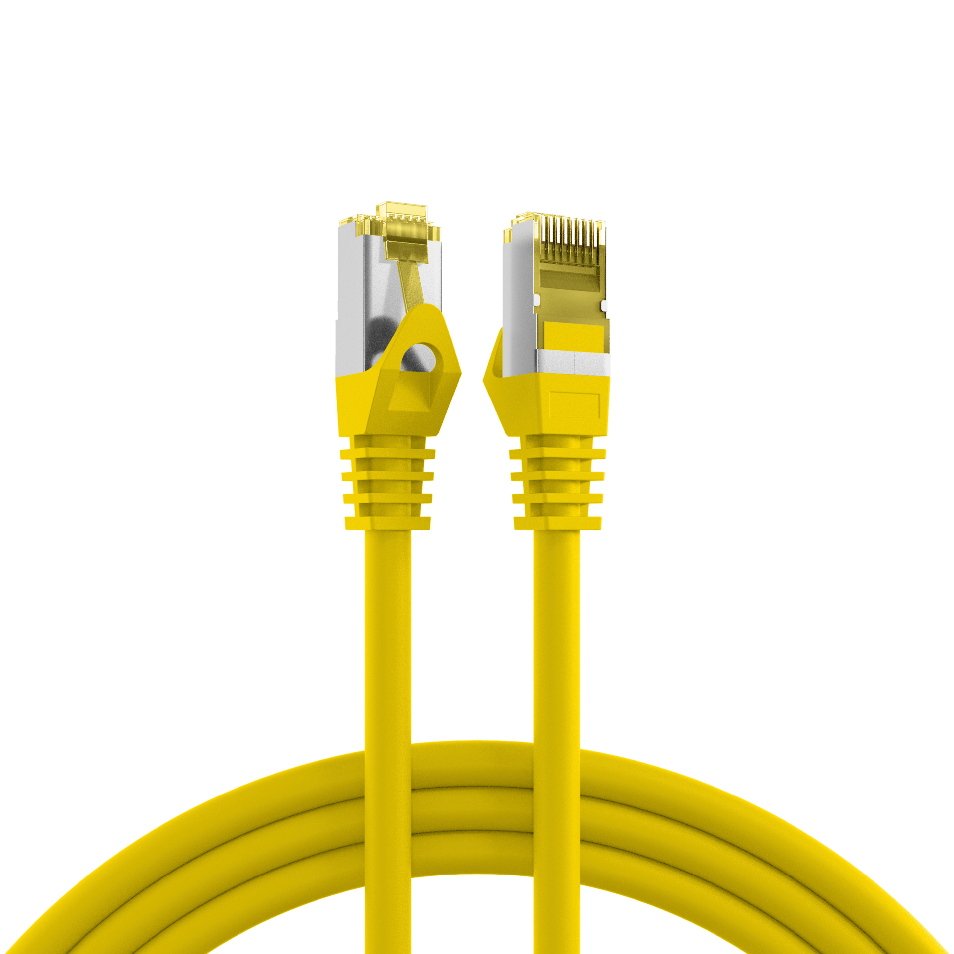 RJ45 Patch Cord Cat.6A S/FTP LSZH Cat.7 raw cable yellow 1,5m