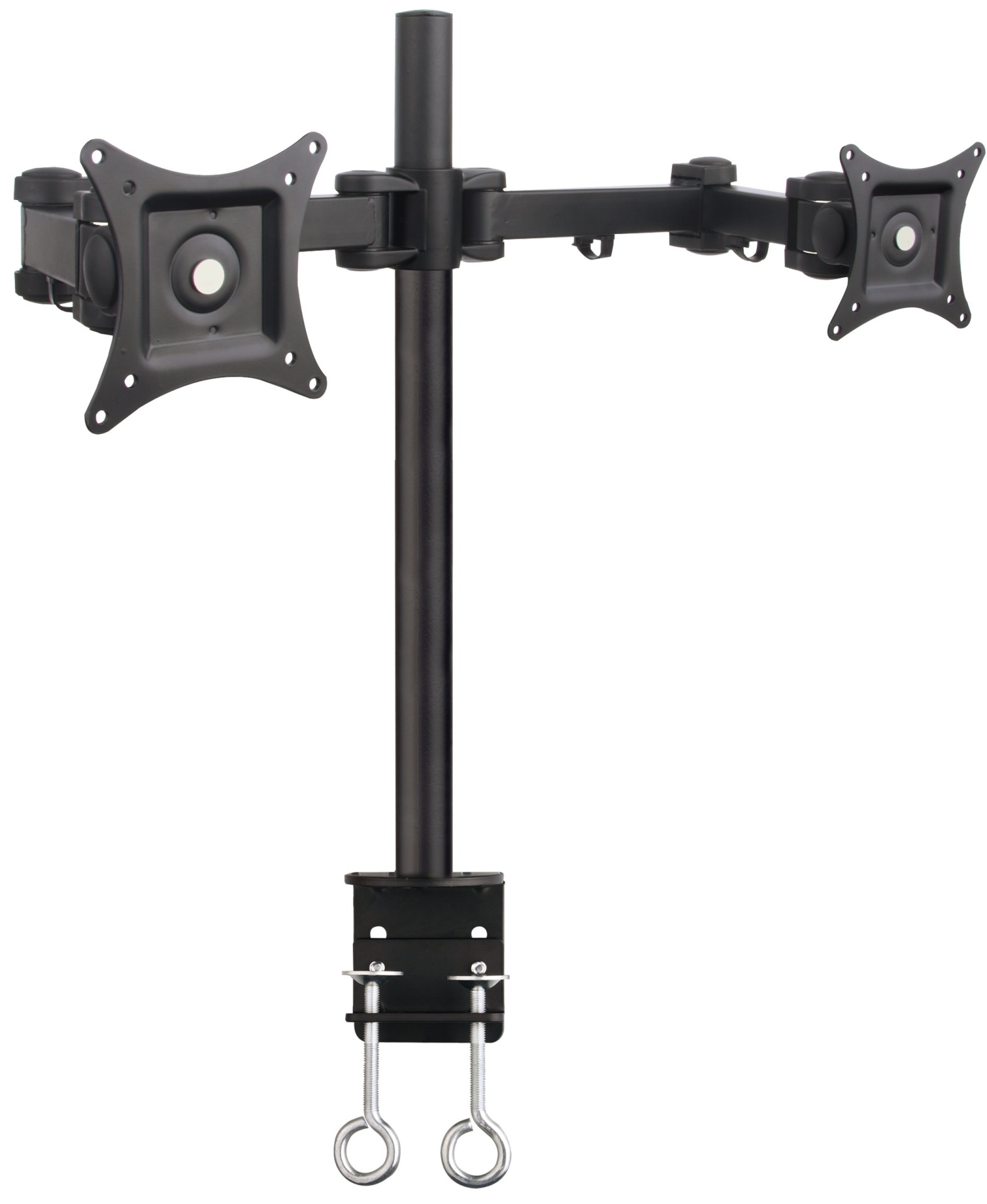 Desk stand for 2 LCDs 13"-27", with clamp