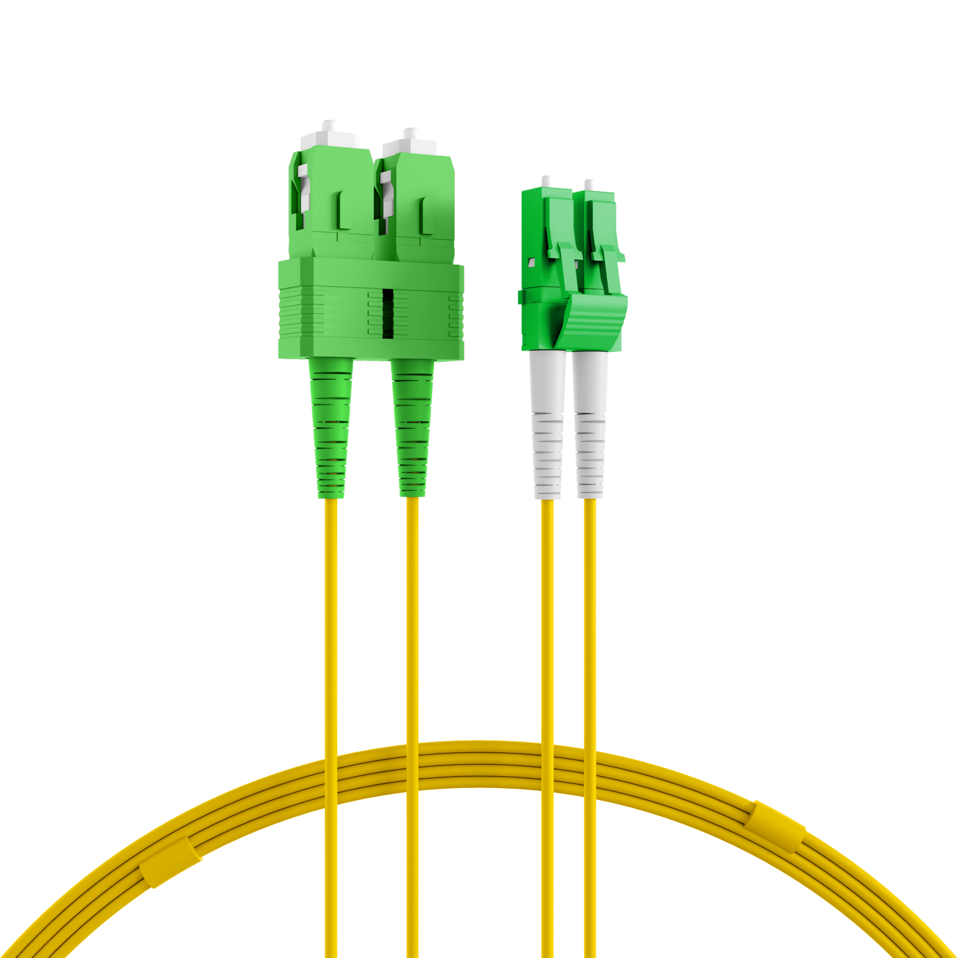 Duplex Patchcable LC/APC-SC/APC OS2 G652D 1m LSZH 2mm yellow