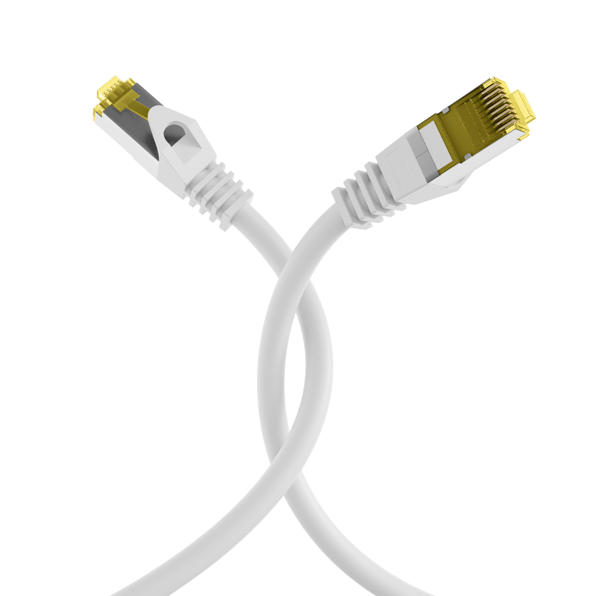 RJ45 Patch Cord Cat.6A S/FTP LSZH Cat.7 raw cable white 7,5m