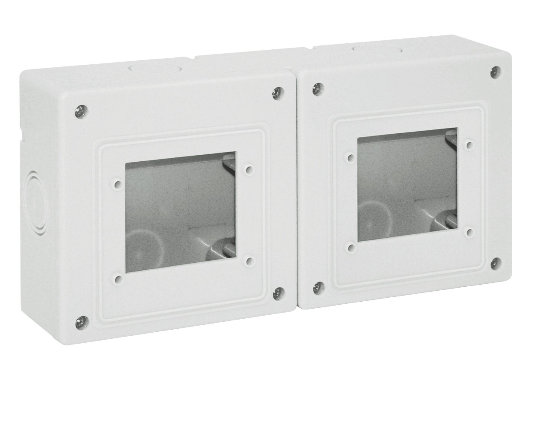 AVE Duplex Wallbox for 2 x Cover w. Lid