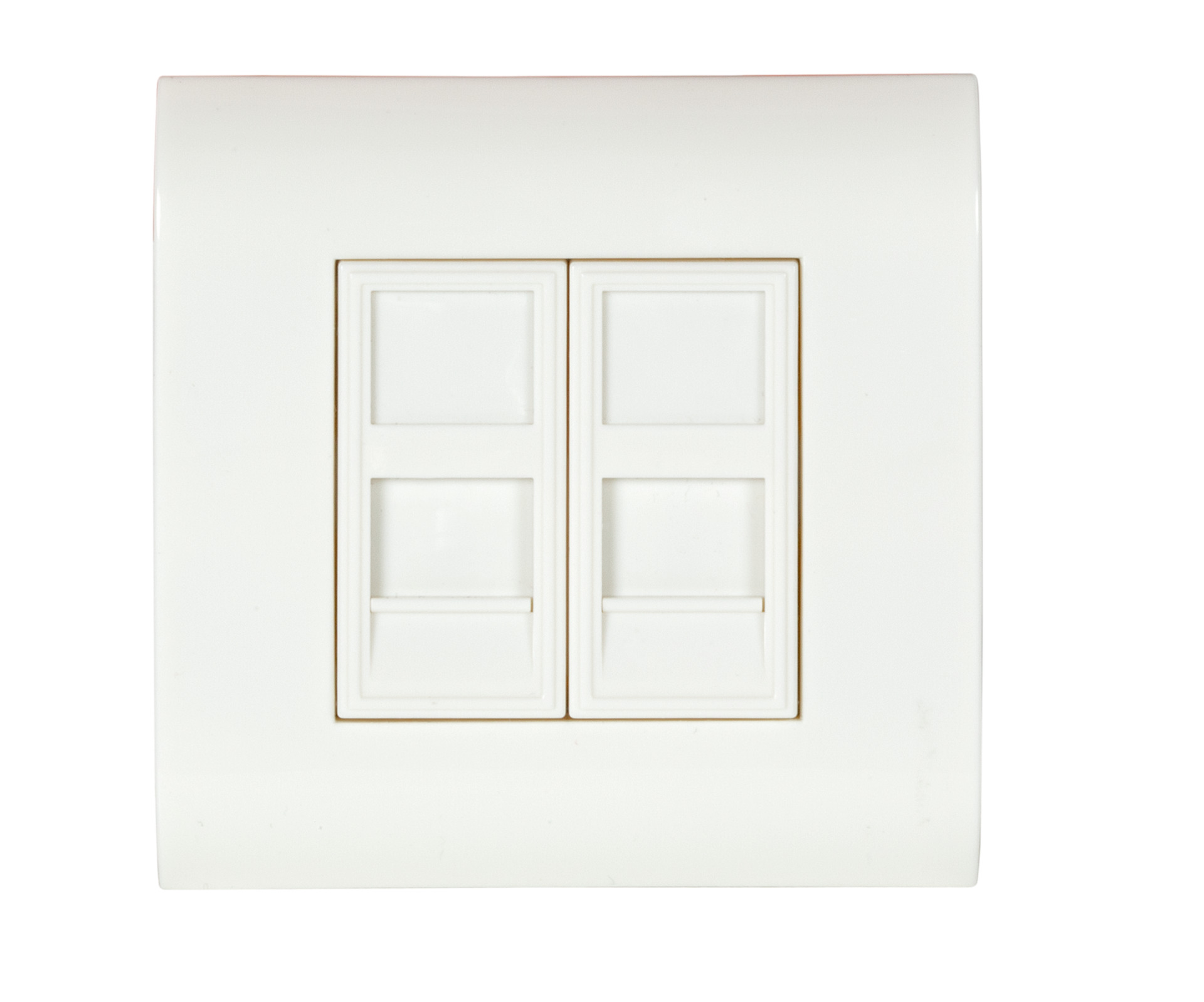 Frame Set 80x80 with central plates 22.5x45 for 2 Keystones, outlet direct