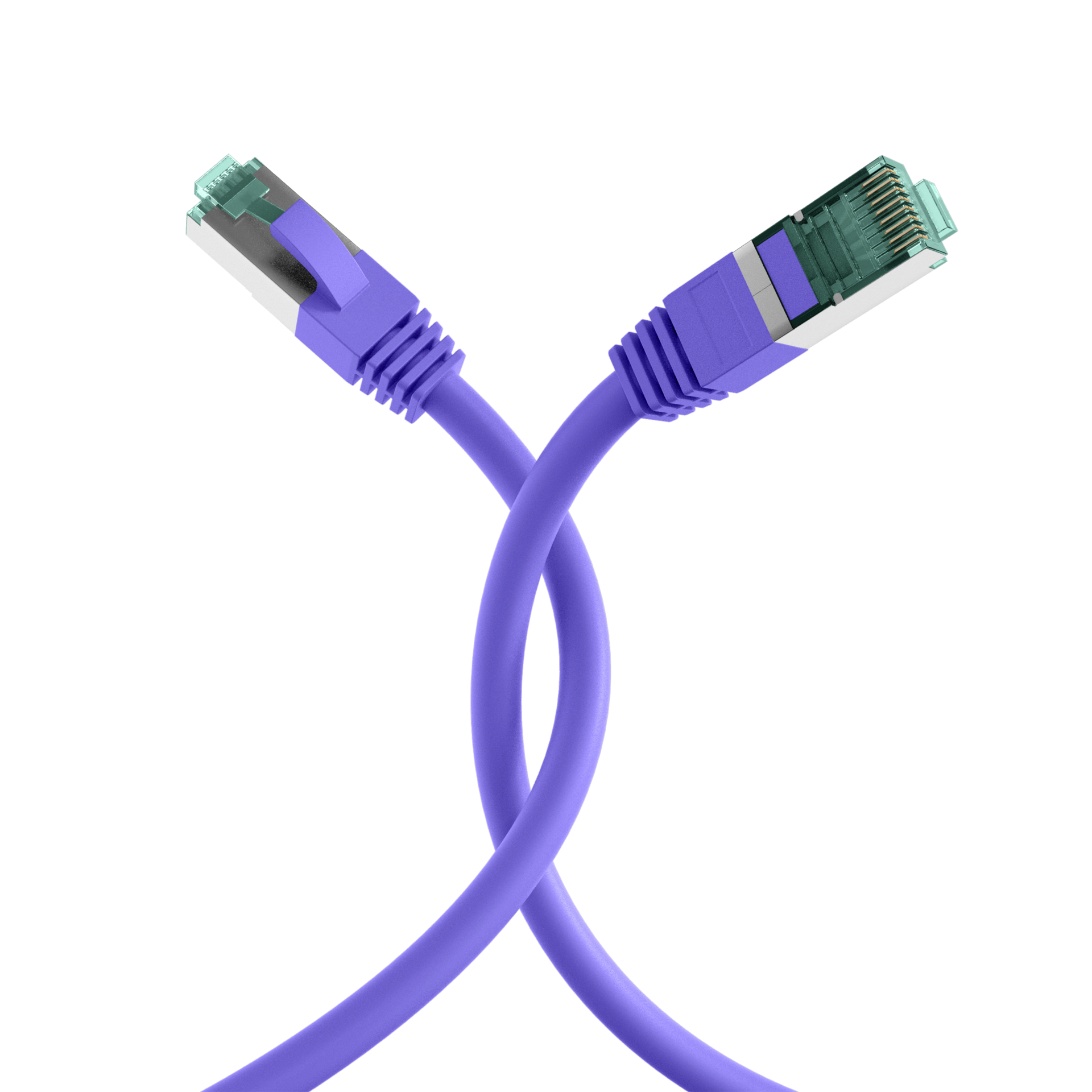 RJ45 Patch Cord Cat.6A S/FTP LSZH violet 0,25m