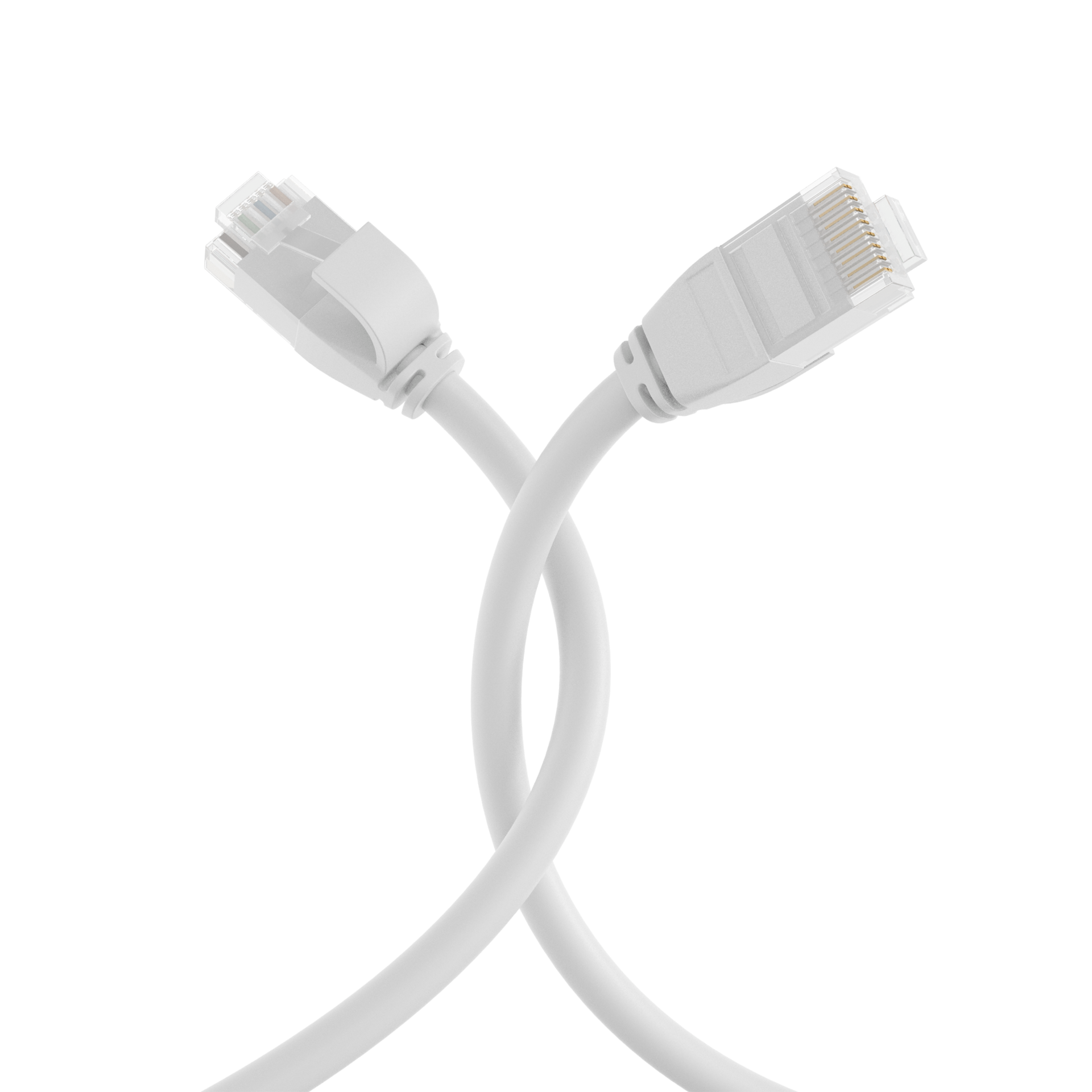 RJ45 Patch Cord Cat.6A U/UTP TPE3,6mm ultraflex white 2m