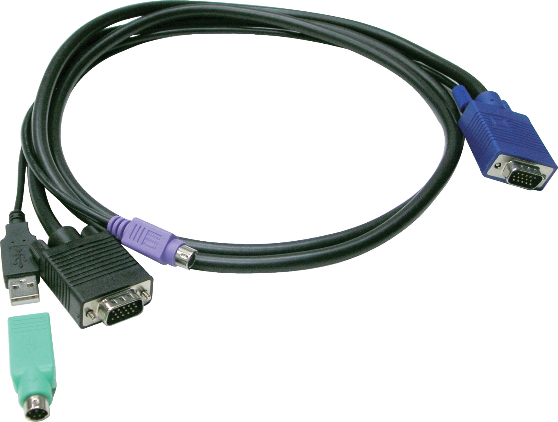 Slim 3-in-1 USB PS/2 KVM KVM Combo cable- 5m