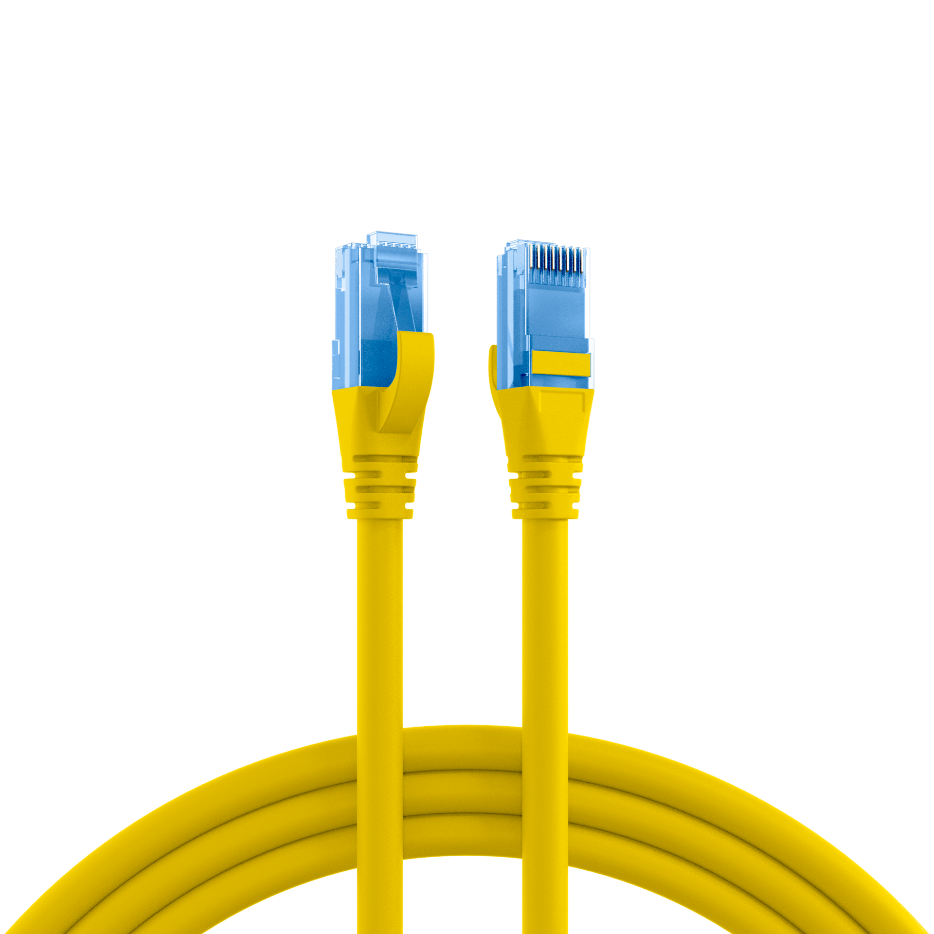 RJ45 Patchkabel Cat.6A U/UTP LSZH  Premium 500MHz gelb 0,25m