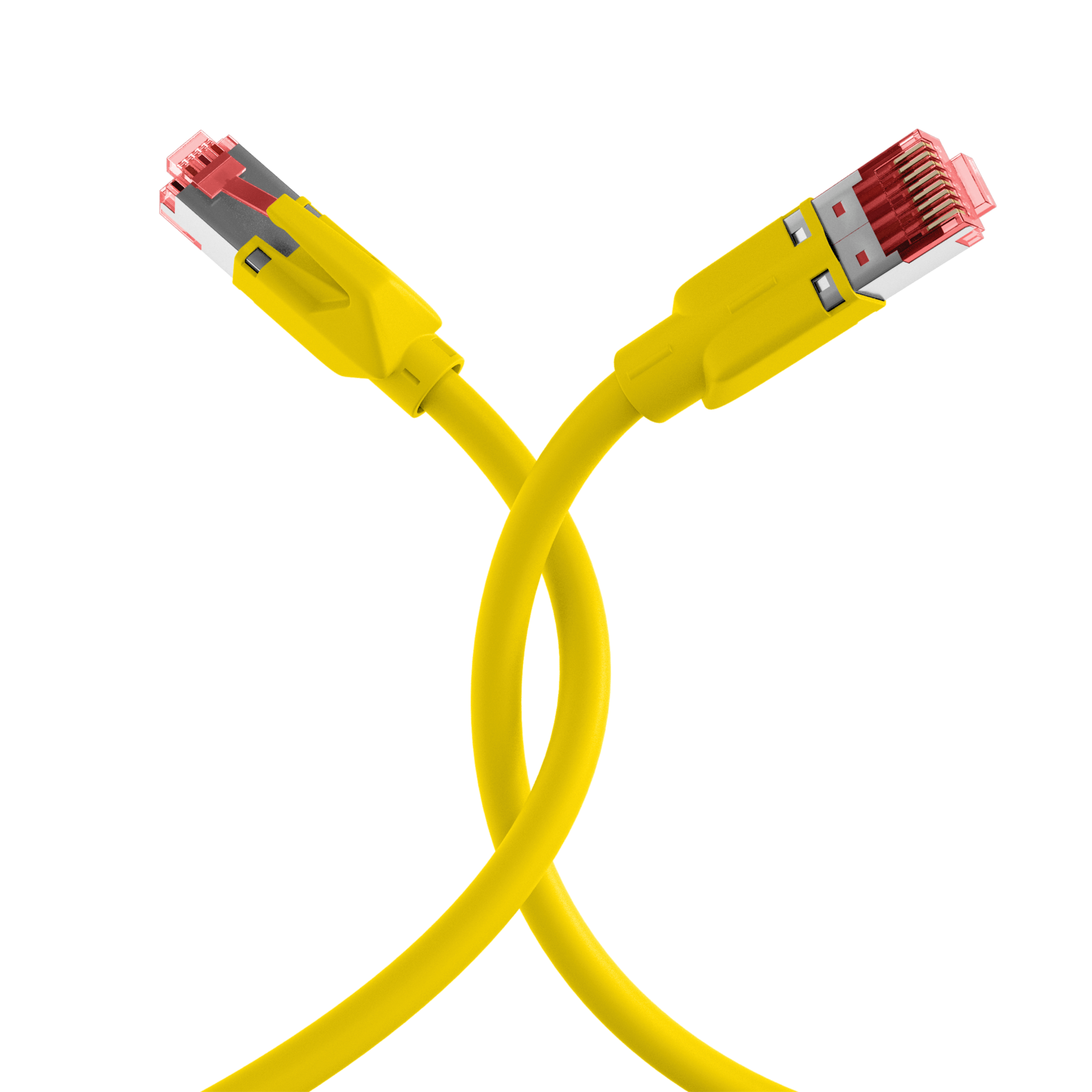 RJ45 Patch Cord Cat.5e S/UTP PUR TM21 for drag chains yellow 1m