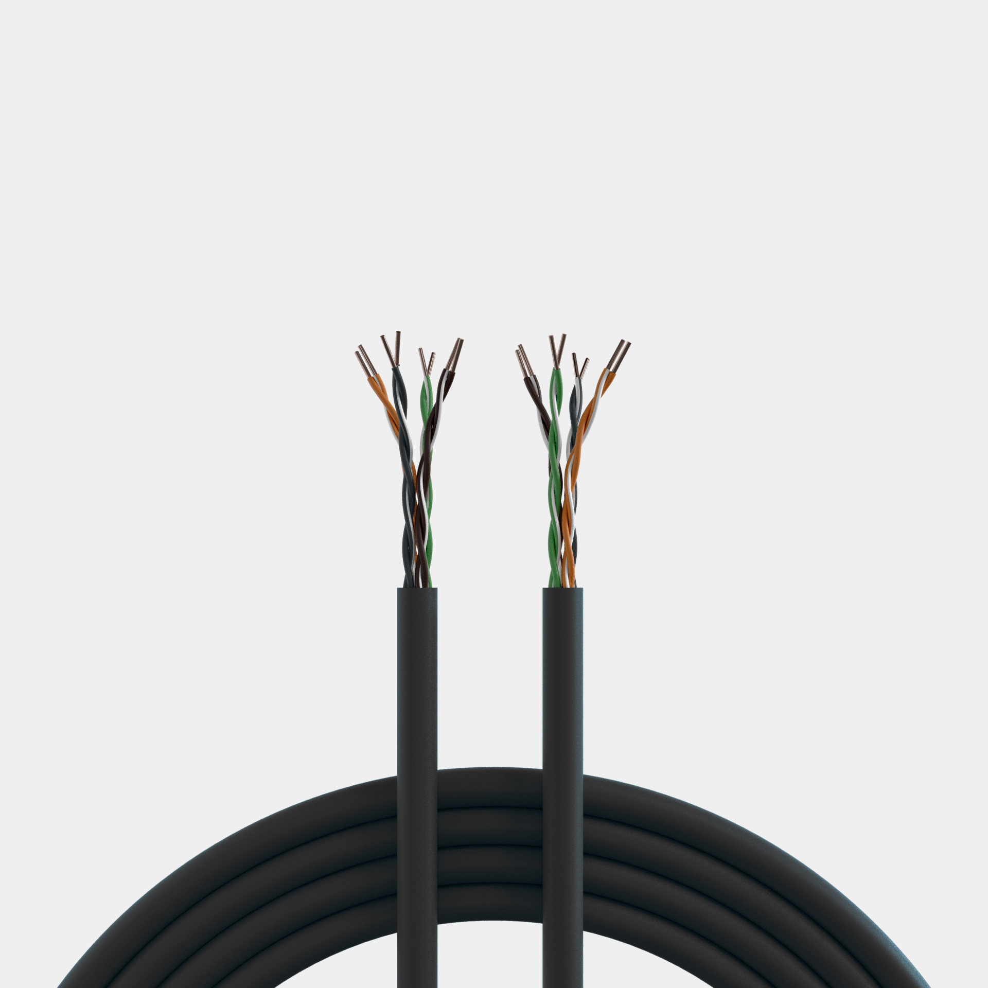 CABLE CAT.5e U/UTP 4X2XAWG24 PE black, 305 Mtr Box, Class F