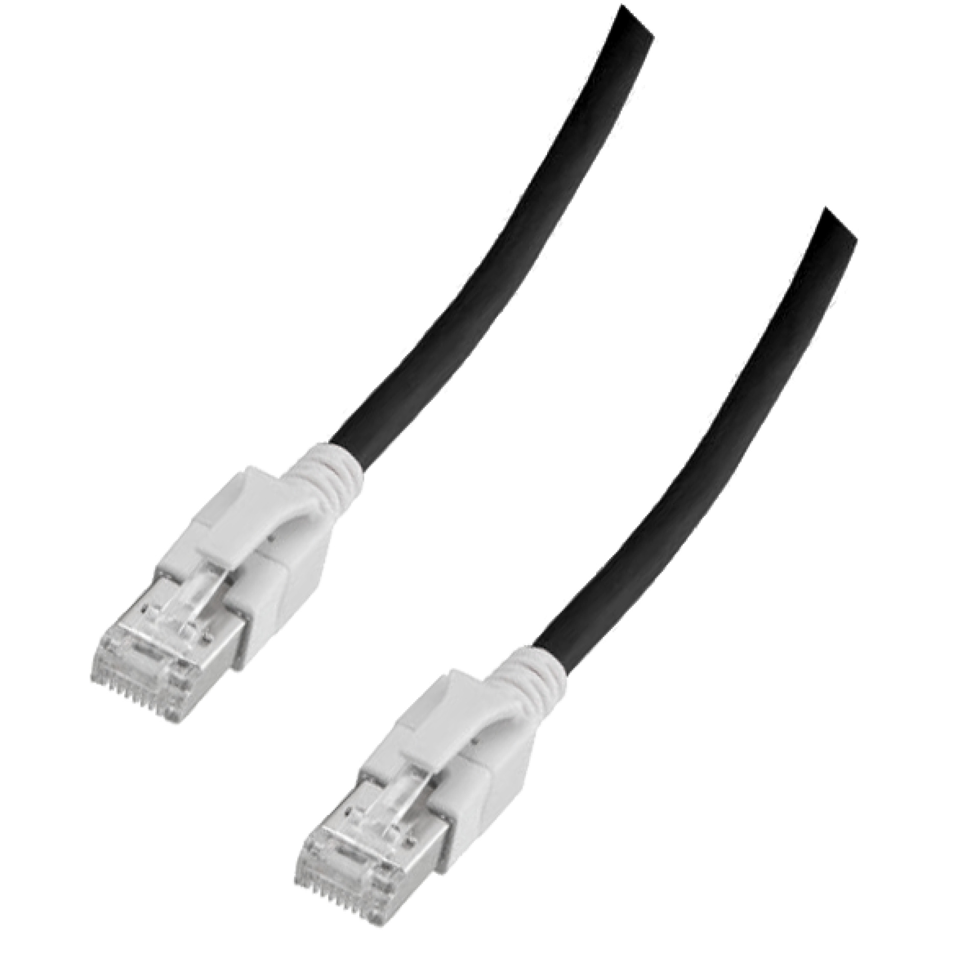 RJ45 Patch cable S/FTP, Cat.6A, VC LED, 1m, black