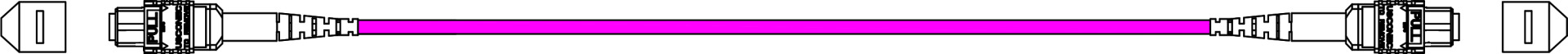 MTP®-F/MTP®-F 72-fiber matrix patch cable OM4, LSZH erica-violet, Code A, 5m