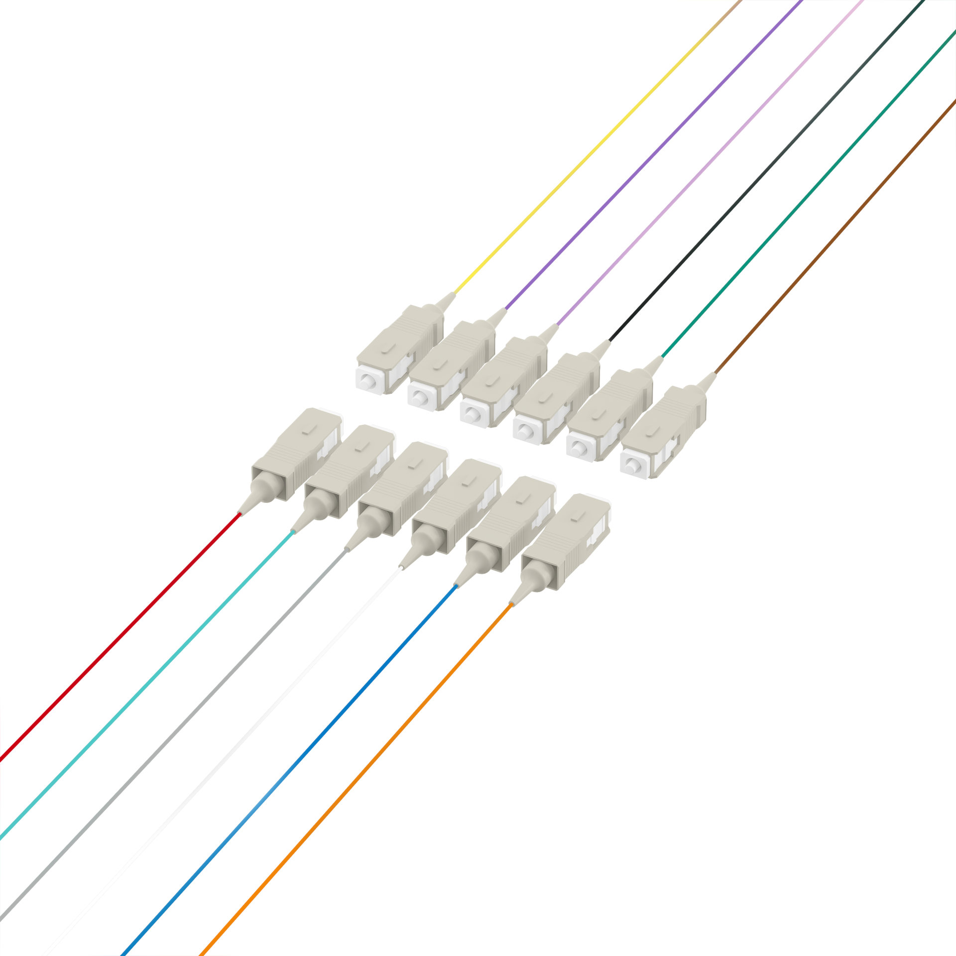 Fiber Pigtail SC OM2 -colored set 2m - 12 pieces