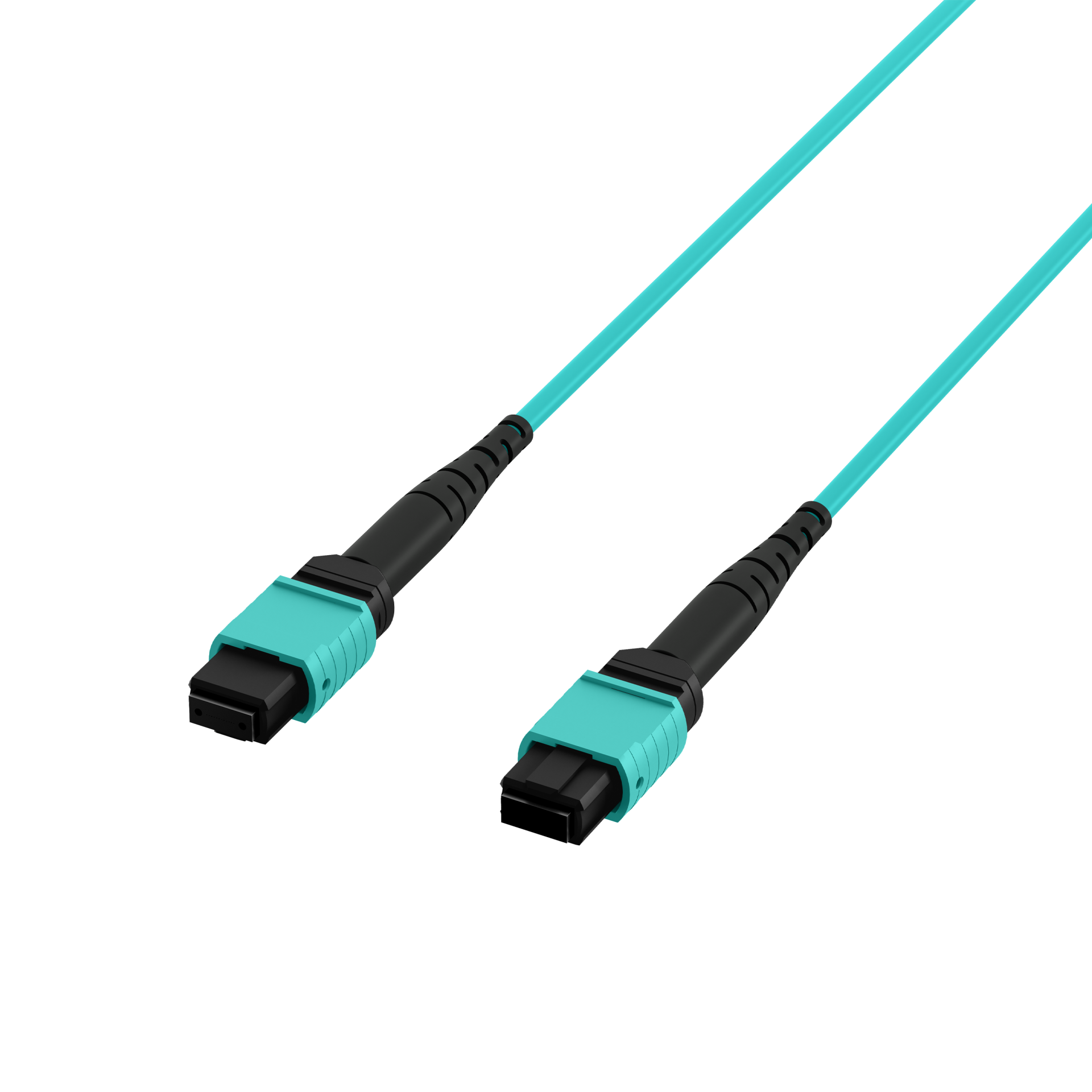MTP®(F)-MTP®(F) Patch cable OM3 12 fibers Typ A LSZH aqua 1m