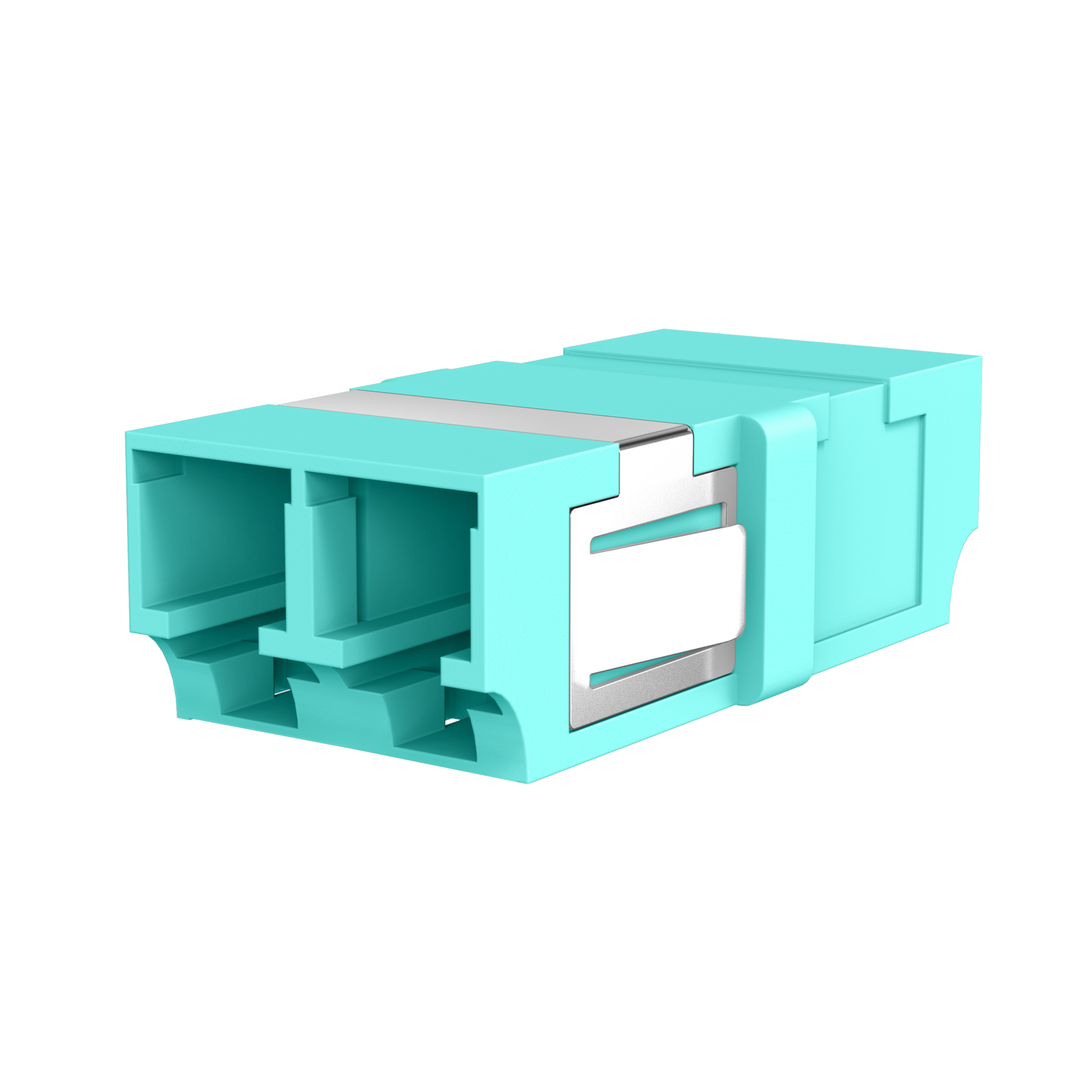 Adapter  LC Duplex OM3 aqua flangeless
