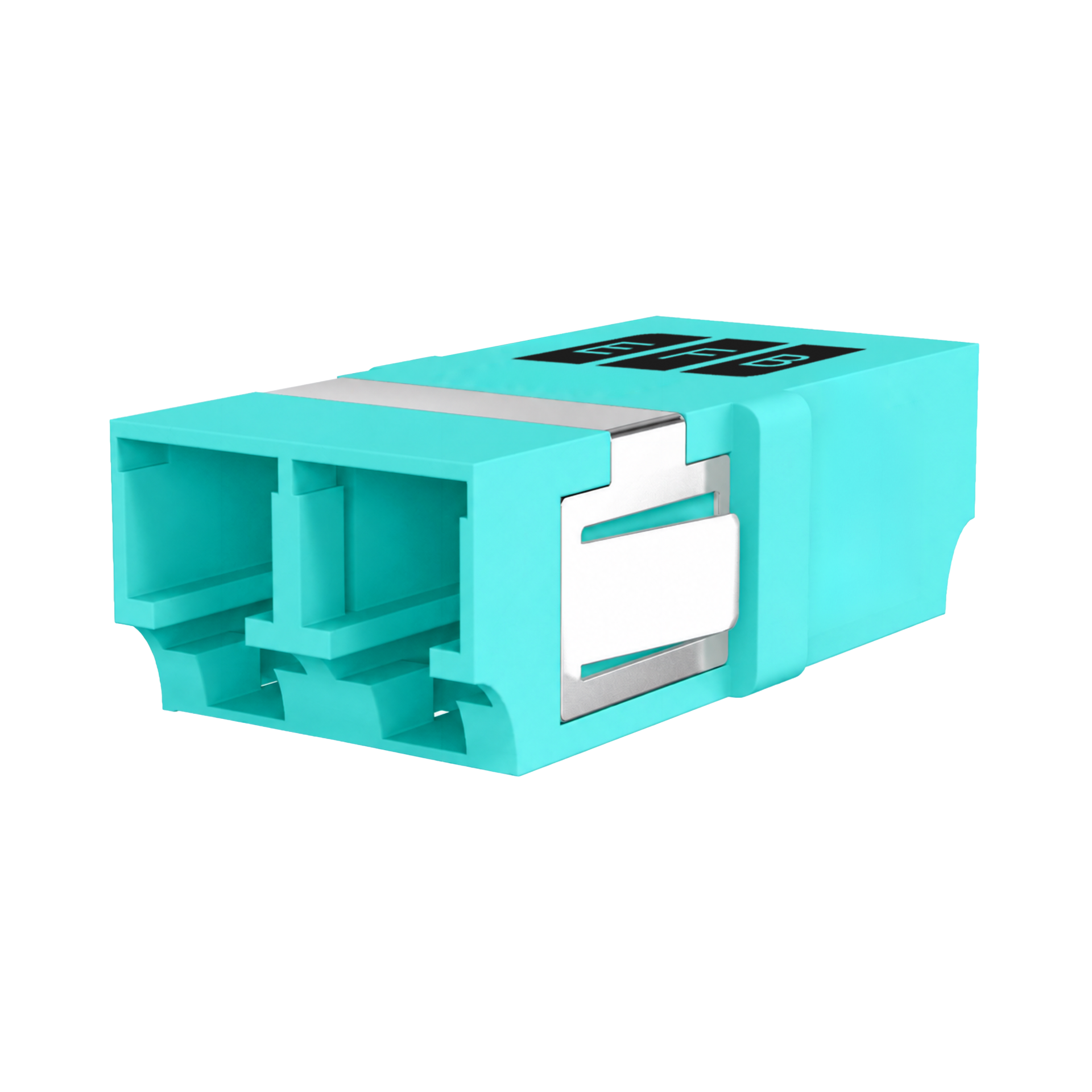 Adapter  LC Duplex OM3 aqua flangeless