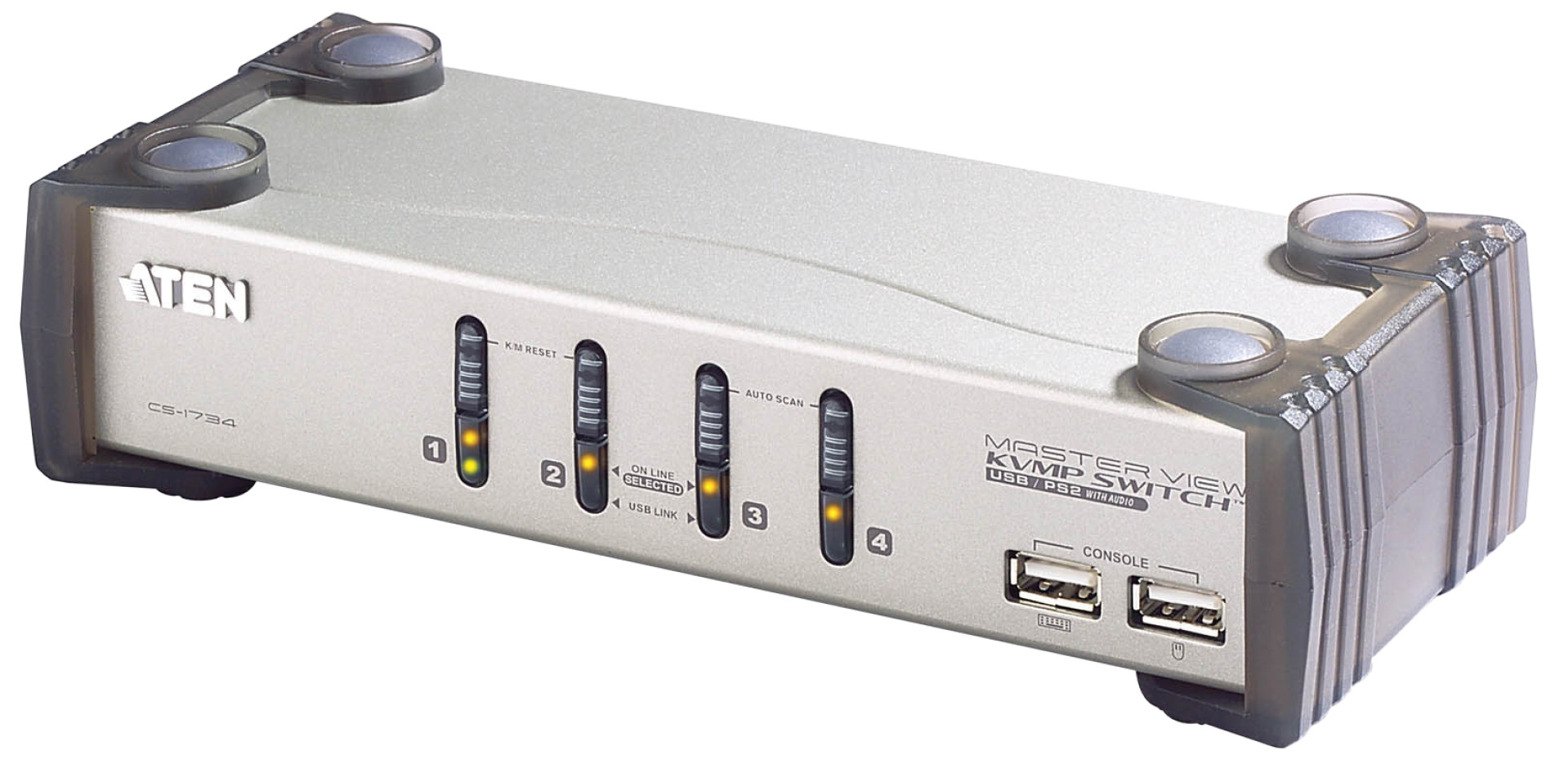 2-Port KVM-Switch USB-Audio, 2xUSB2.0 HUB, OSD, cableset