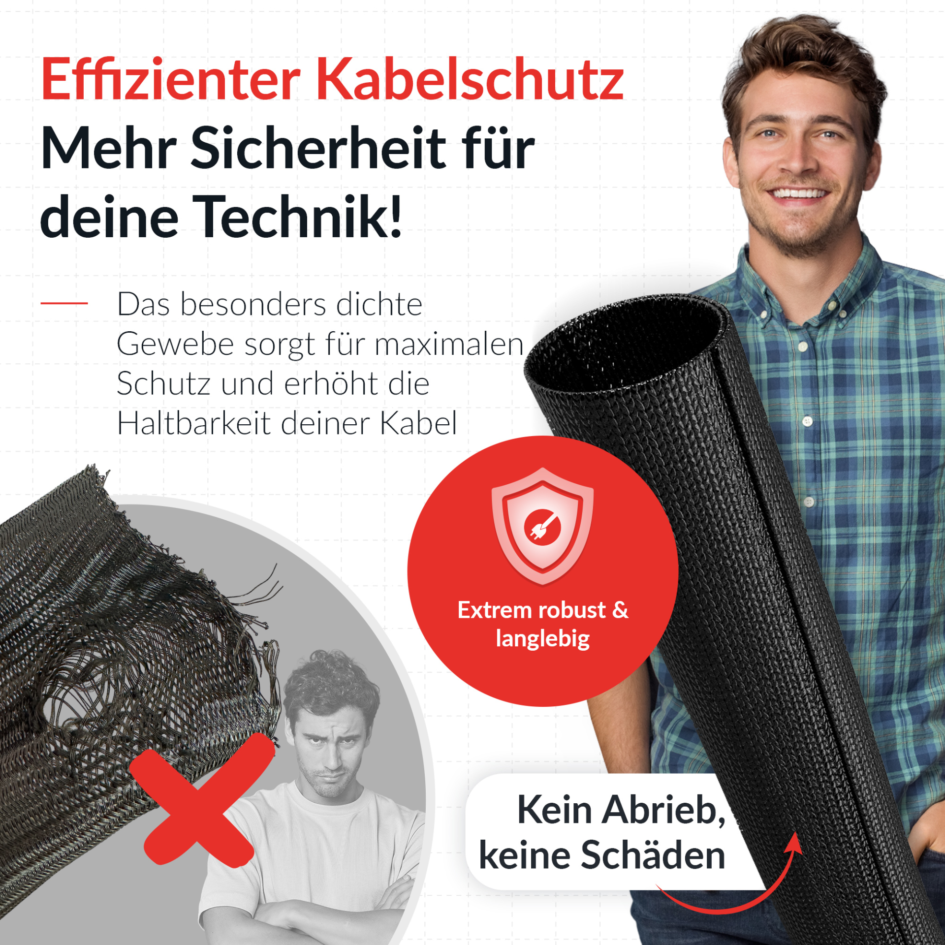 LTC CABLE TUBE, soft polyester tube diameter 2.5 - 4cm 2m black