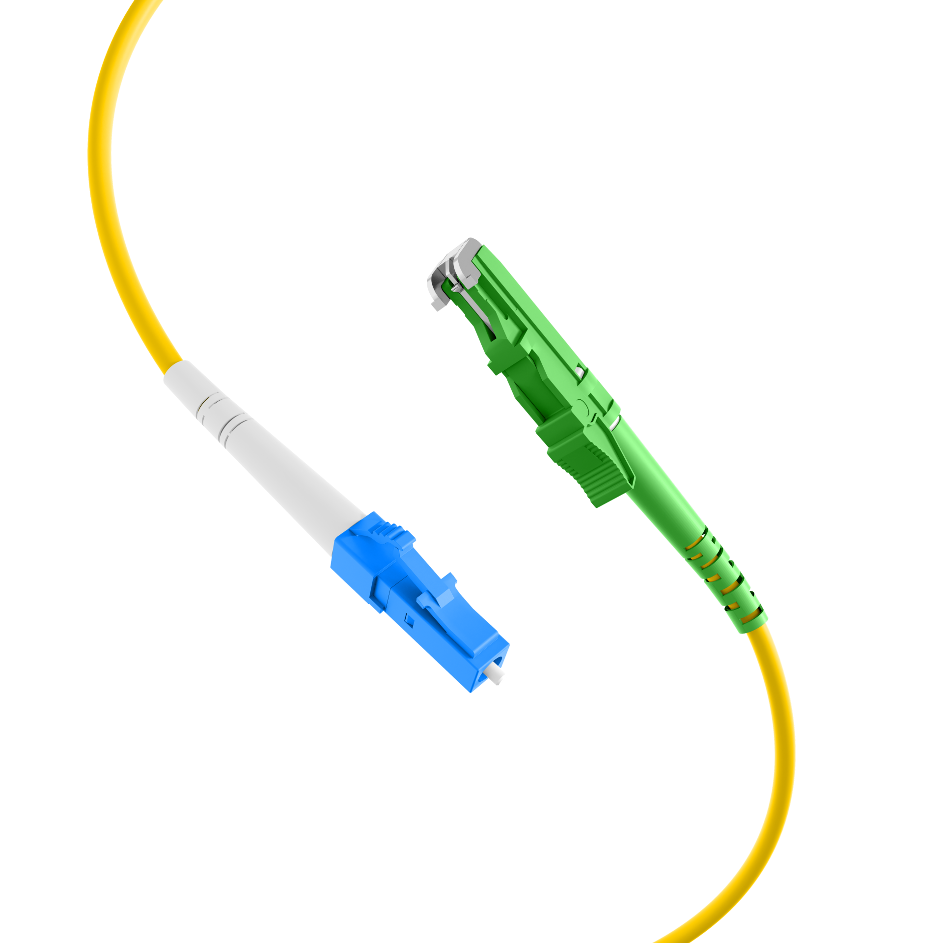 Simplex patch cable E2000/APC-LC OS2 G657A1 2m LSZH 3mm yellow