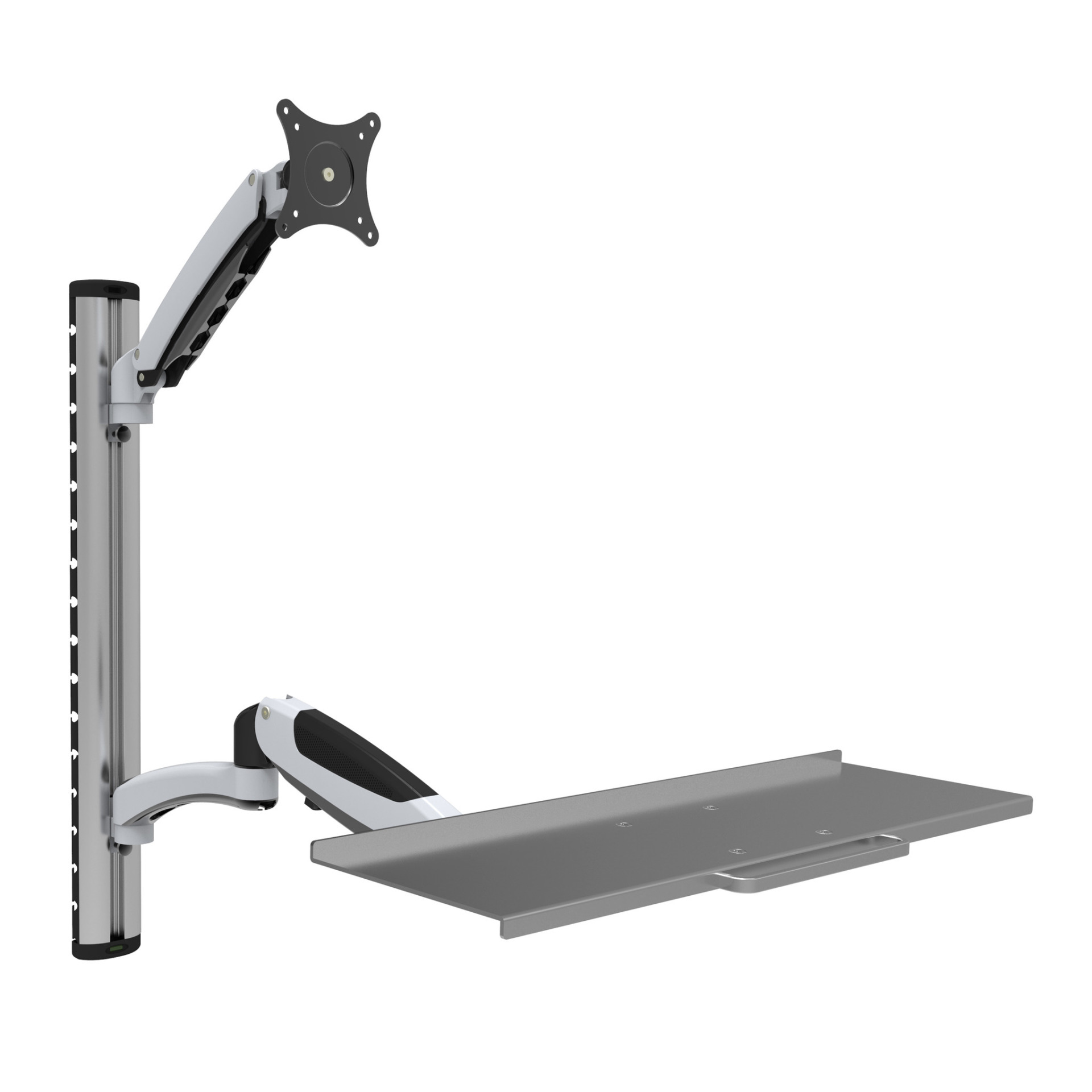 Wall bracket for 1 LCD 15"-27" adjustable shelf and LCD support
