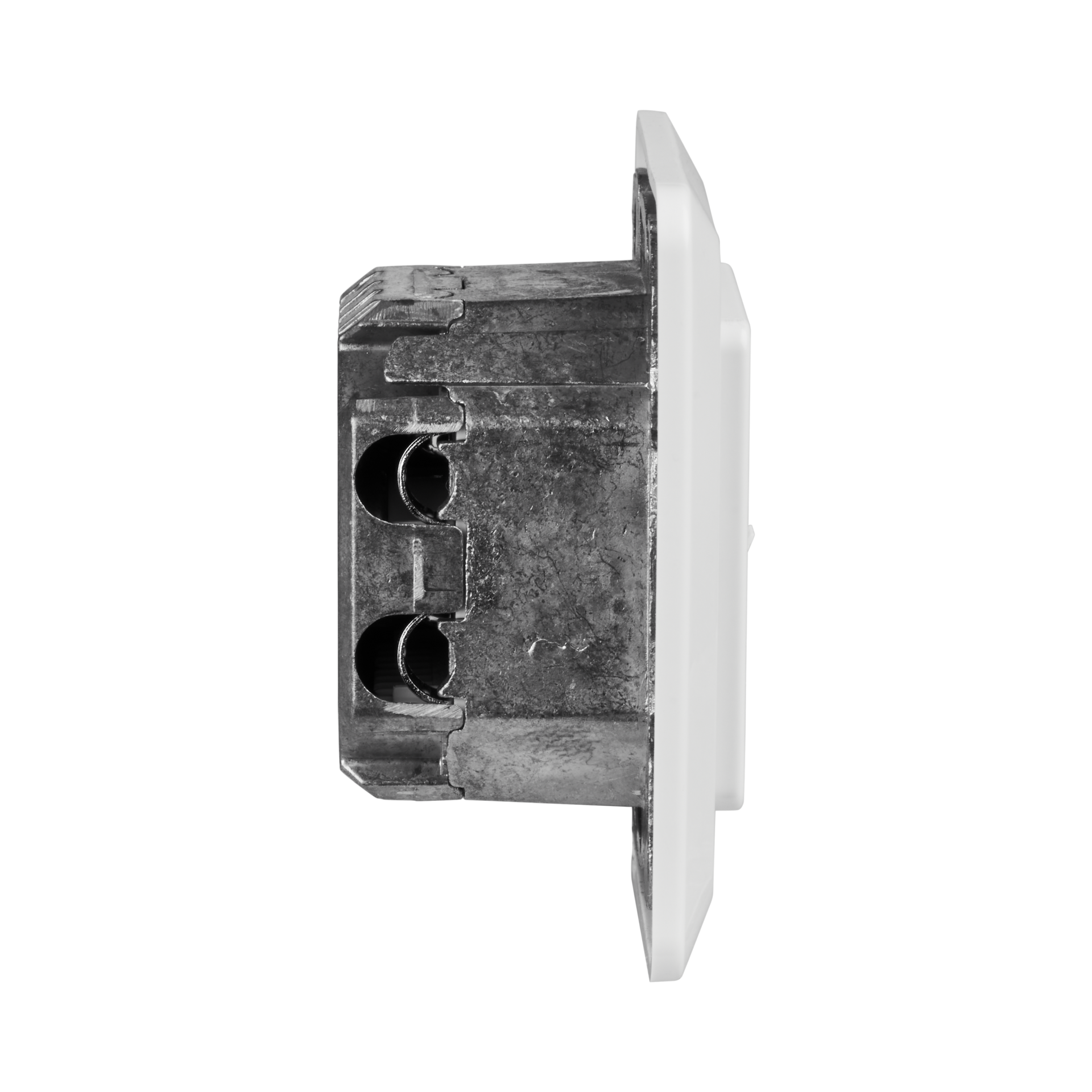 Datendose Cat.6A 500MHz rechts/links, Unterputz, 2xRJ45, RAL9010