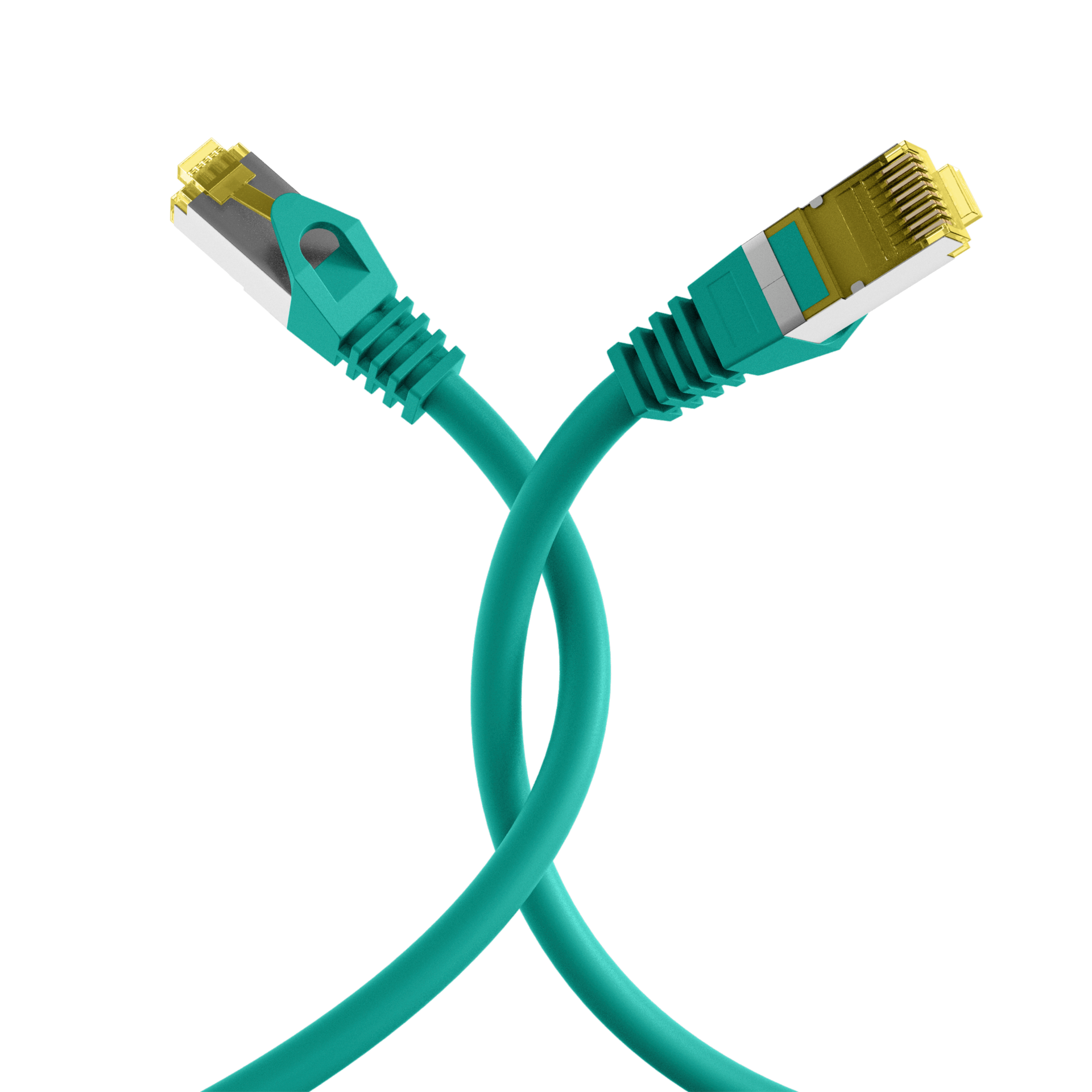 RJ45 Patch Cord Cat.6A S/FTP LSZH Cat.7 raw cable green 15m