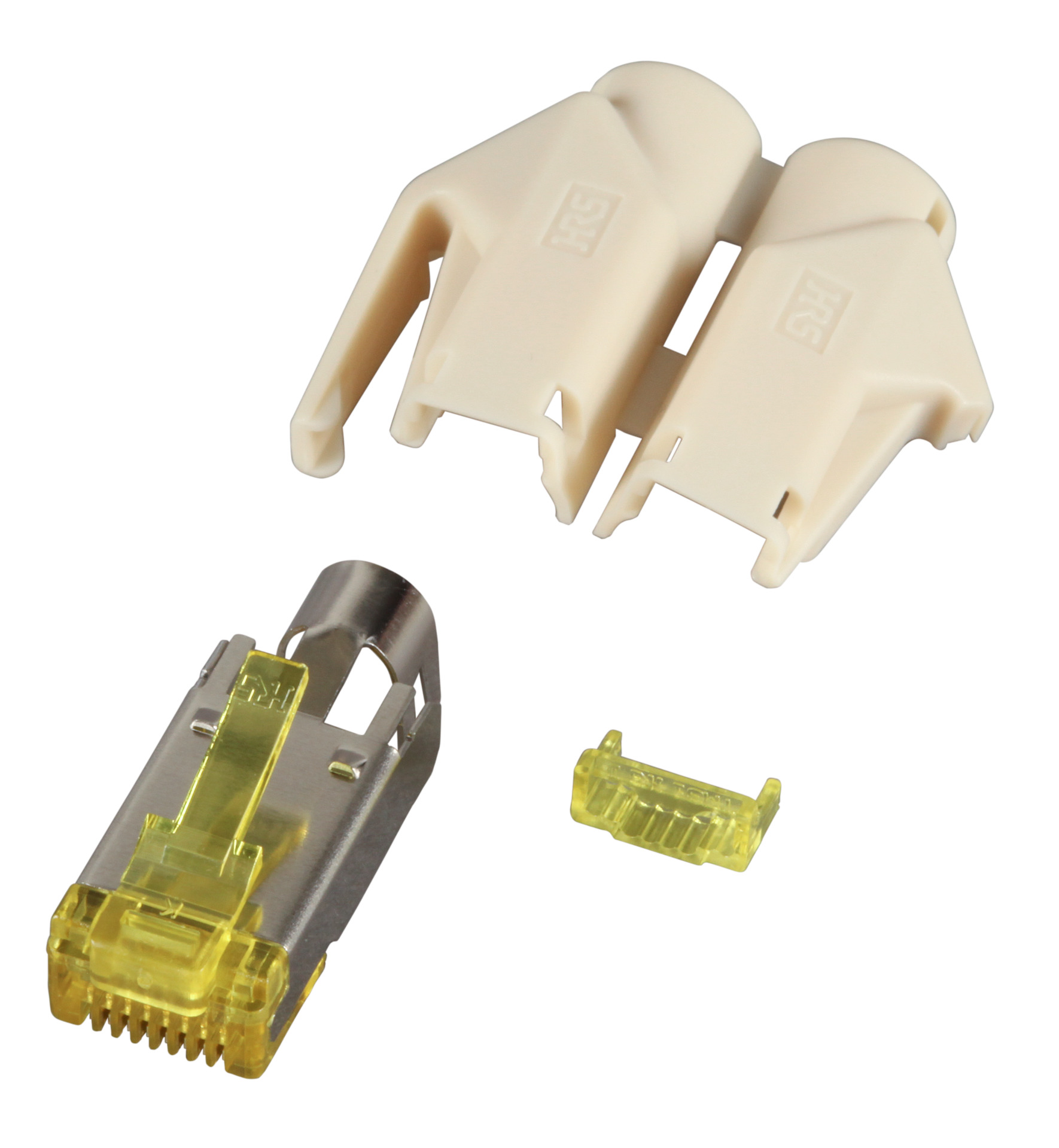 RJ45-Hirose Connector TM31 beige , 1 pcs., 3 Elements, Cat.6A