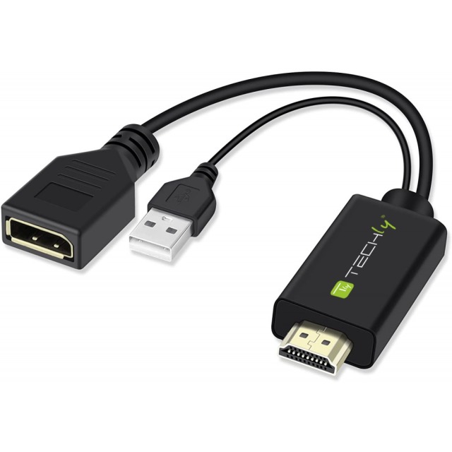 Adapter HDMI M to DisplayPort F + USB-A F, 4Kx2K 30Hz