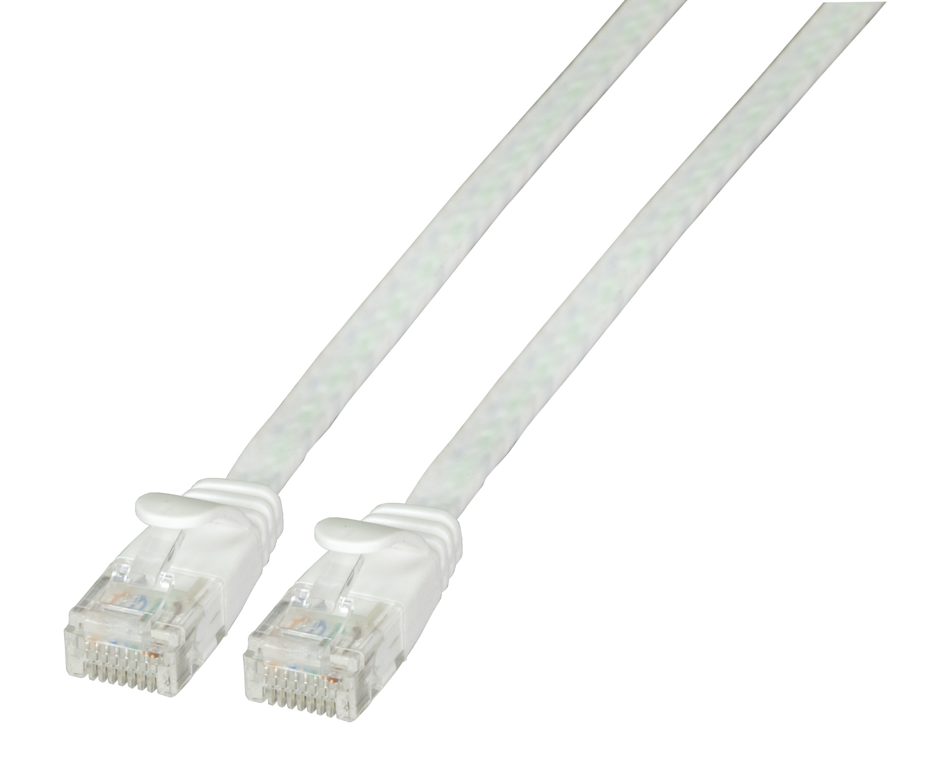 RJ45 Flat Patch cable U/UTP, Cat.6A, PVC, 0,25m, white