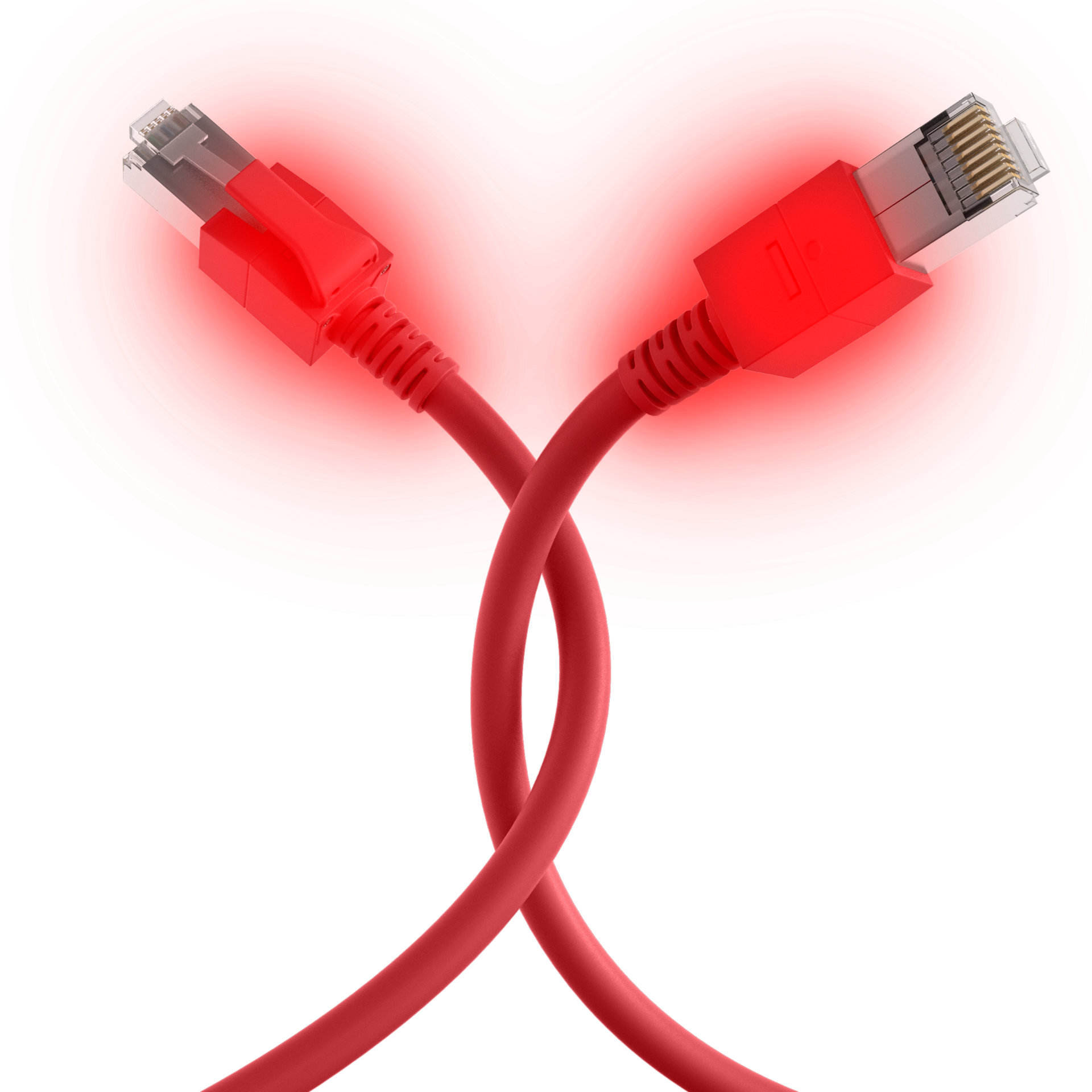 RJ45 Patch Cord Cat.6A S/FTP FRNC VC LED red