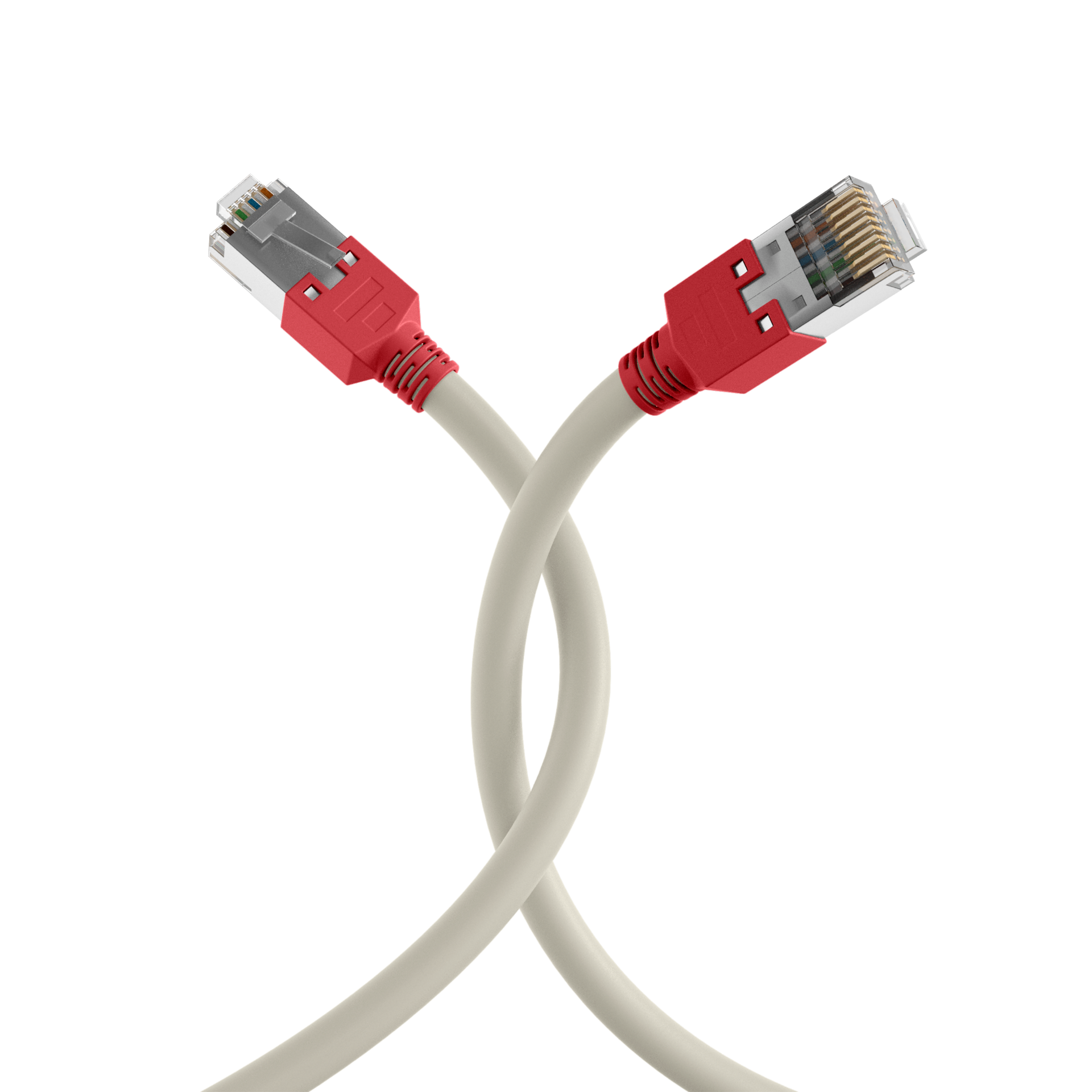 RJ45 Patch Cord Cat.5e F/UTP LSZHDraka UC300 TM11 red crossed grey 3m