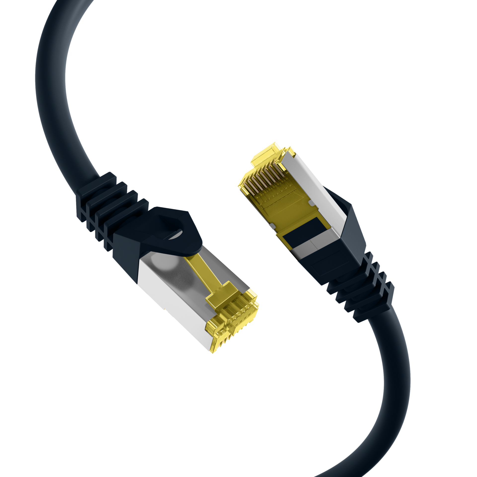 RJ45 Patch Cord Cat.6A S/FTP LSZH Cat.7 raw cable black 10m