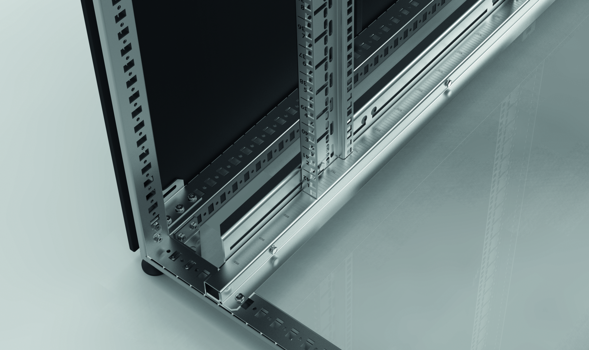 19'' EFB Server 42HE, 800x1000, F  Glas 1-Part, R perf. 1-Part, RAL9005