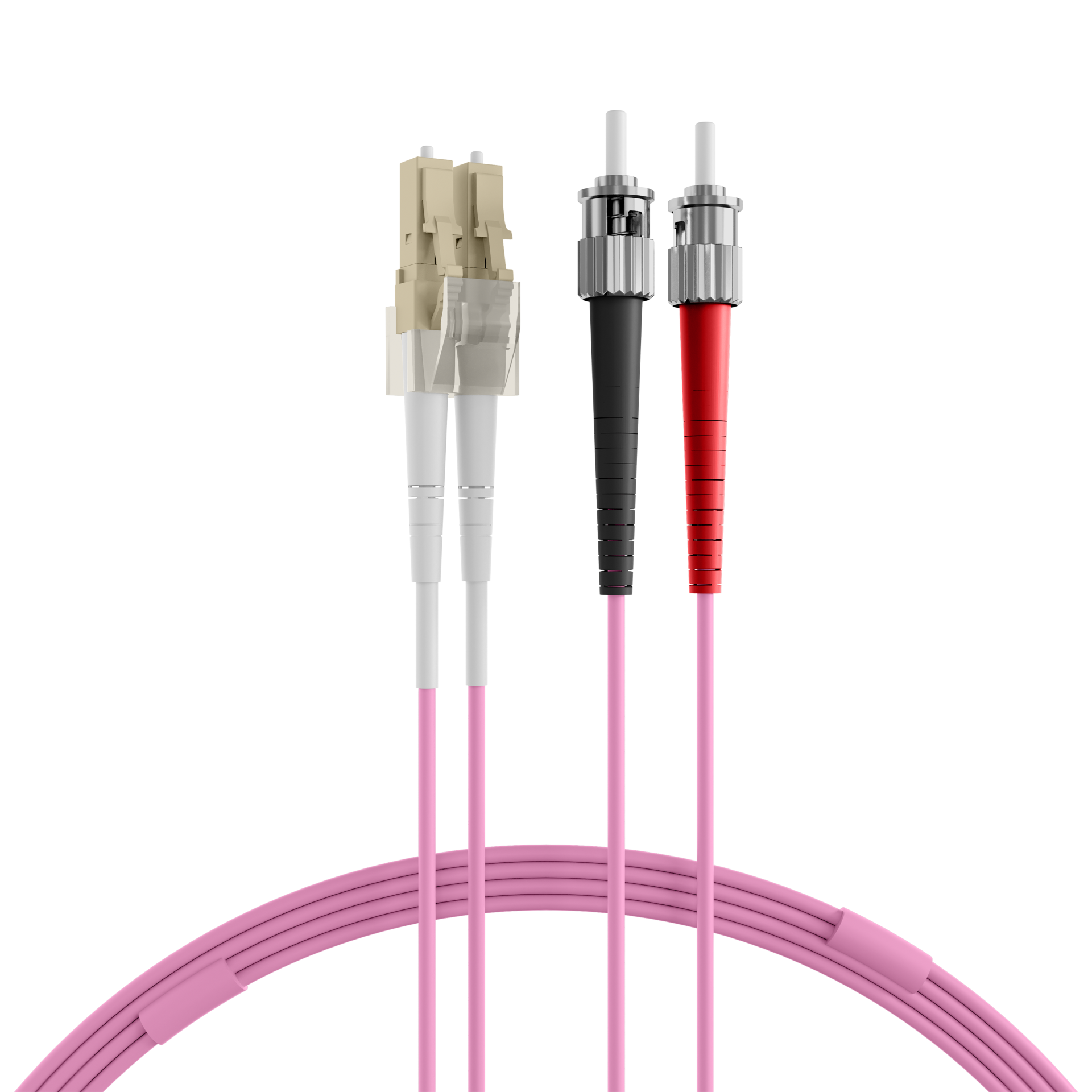 Duplex Patchcable LC-ST OM4 0,5m LSZH 2mm heatherviolet