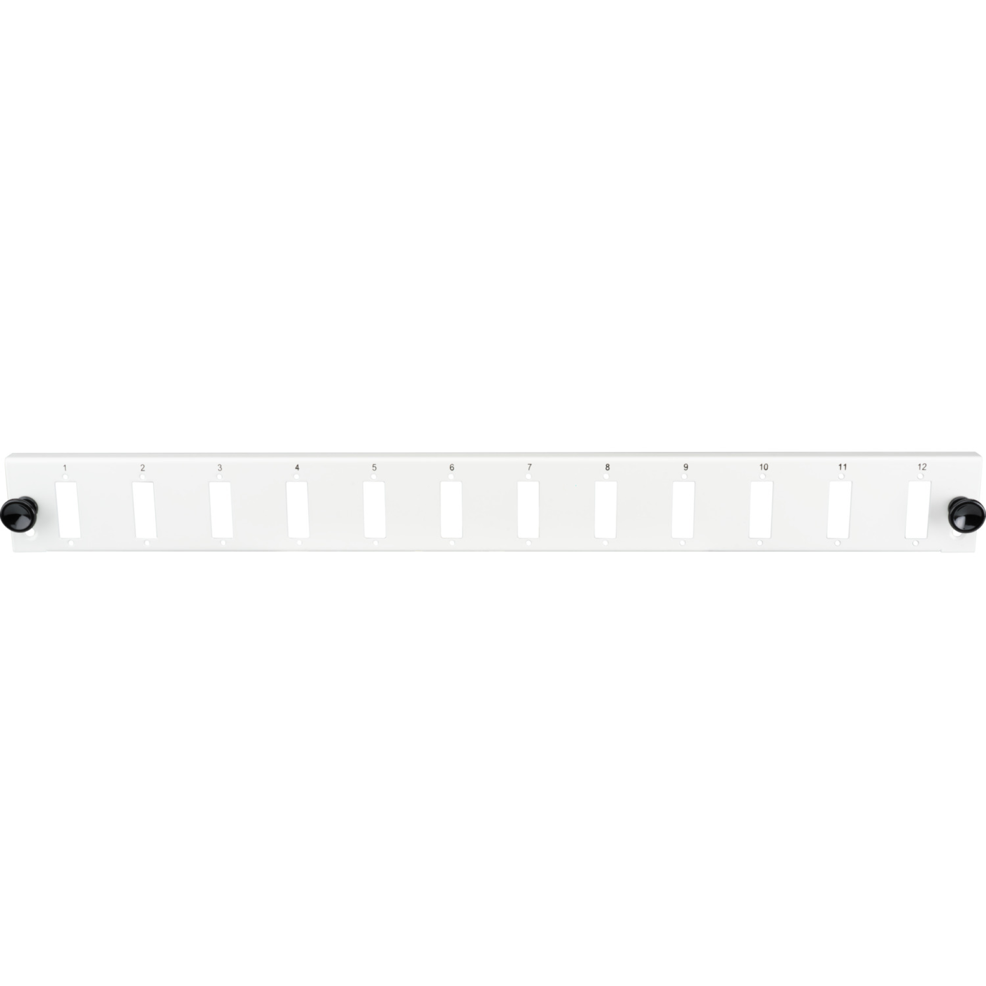 Equipped Front Panel with 12 x SC Duplex Adapter OM3 vertical, grey