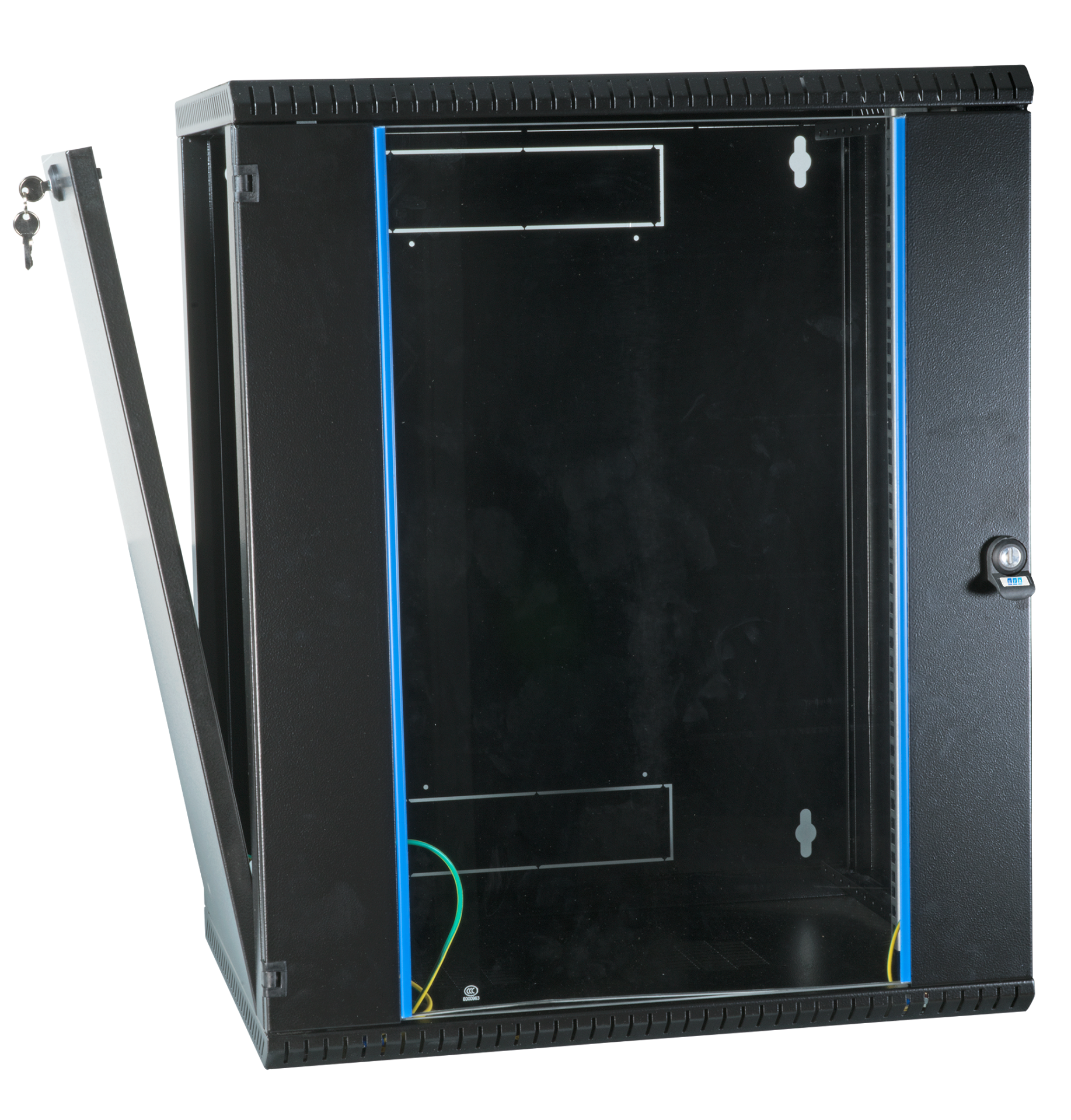 19" fixed wall housing, 1 piece, depth 600 mm, RAL9005