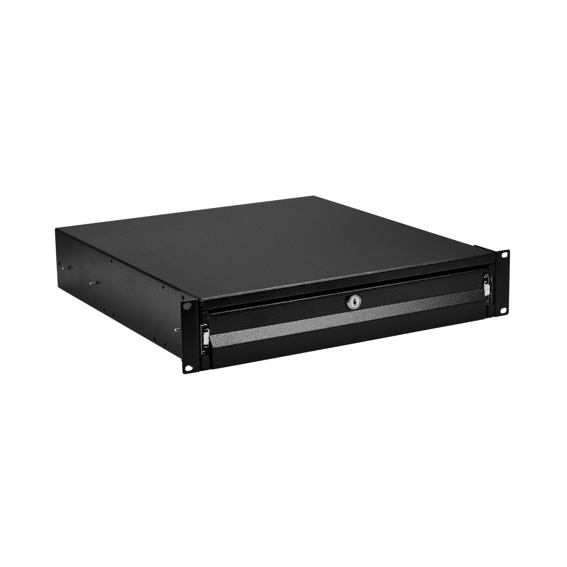 19" 2U Keyboard/Document Drawer, Lockable, RAL9005