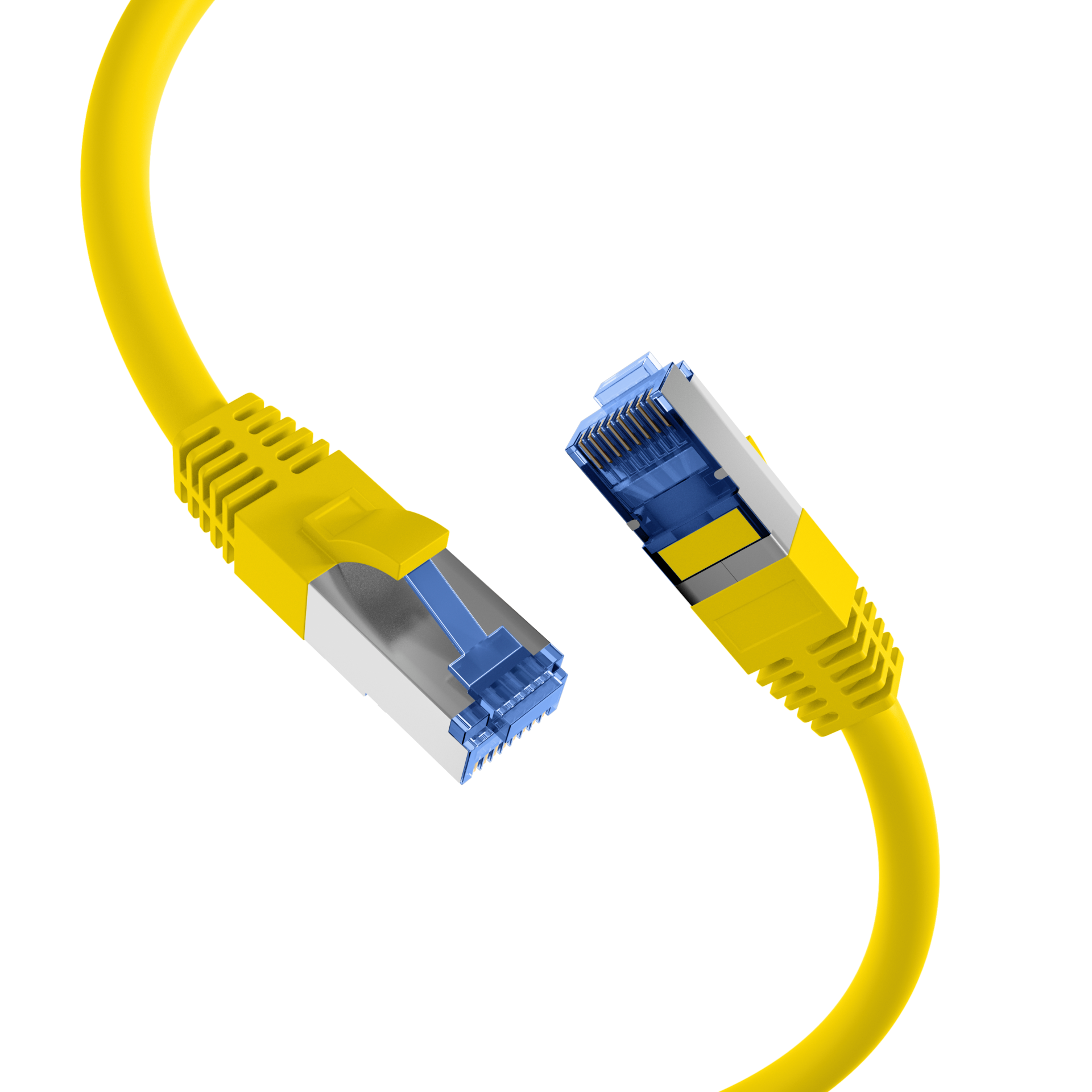 RJ45 Patch Cord Cat.6A S/FTP TPE Cat.7 raw cable superflex yellow 30m