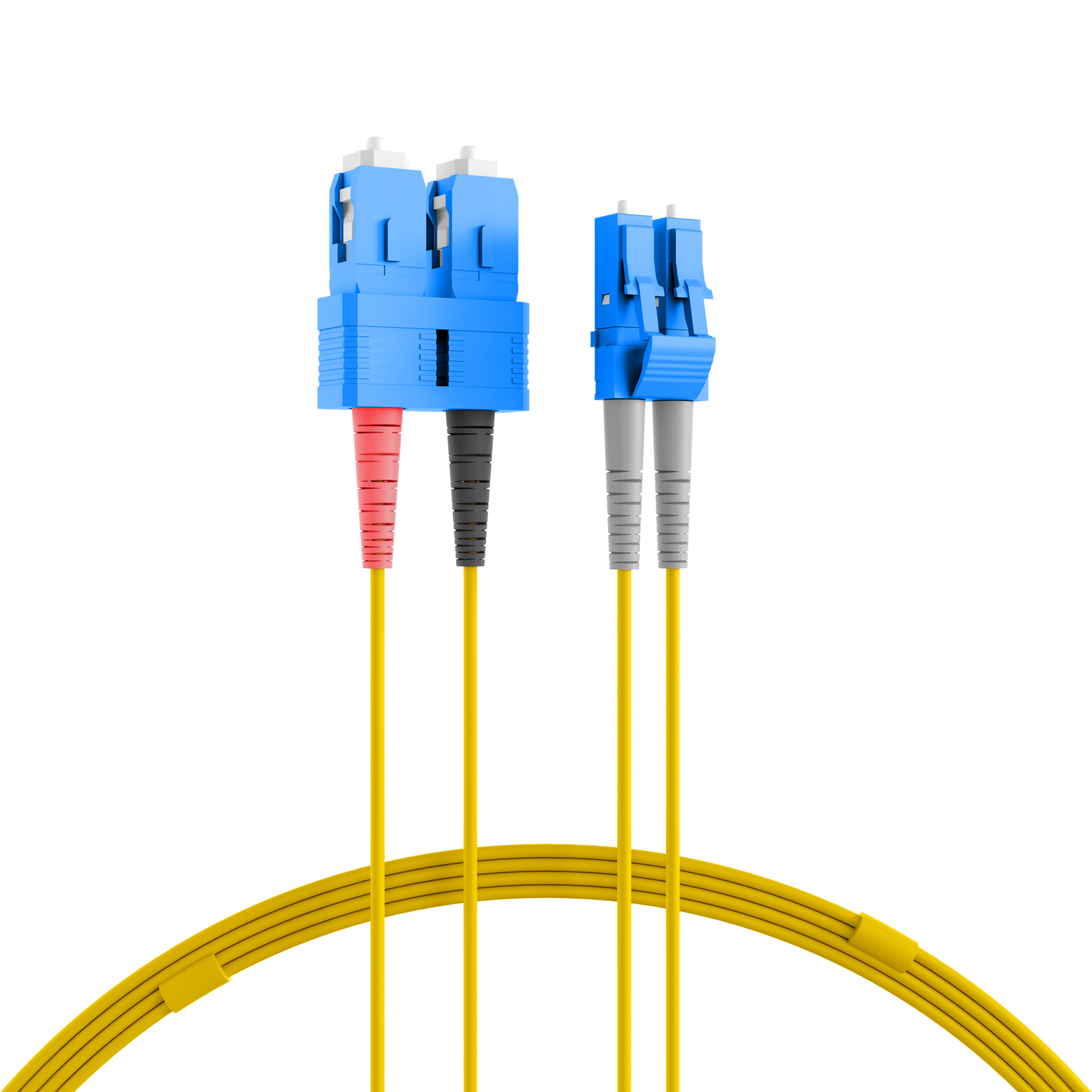 Duplex Patchcable Flat-Twin LC-SC OS2 G652D 30m LSZH 3x5mm yellow