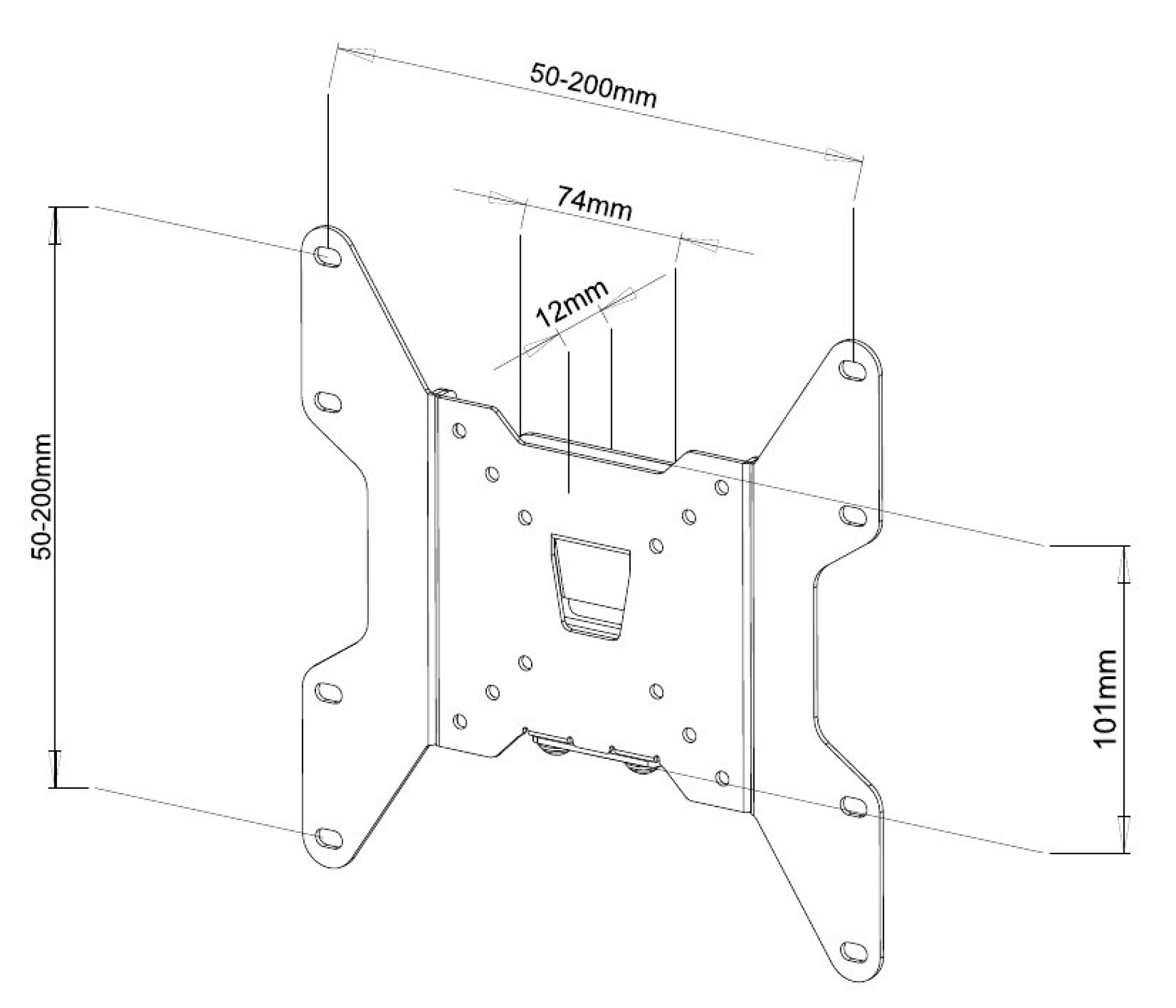 Wall support for LCD TV LED 13"-37", white