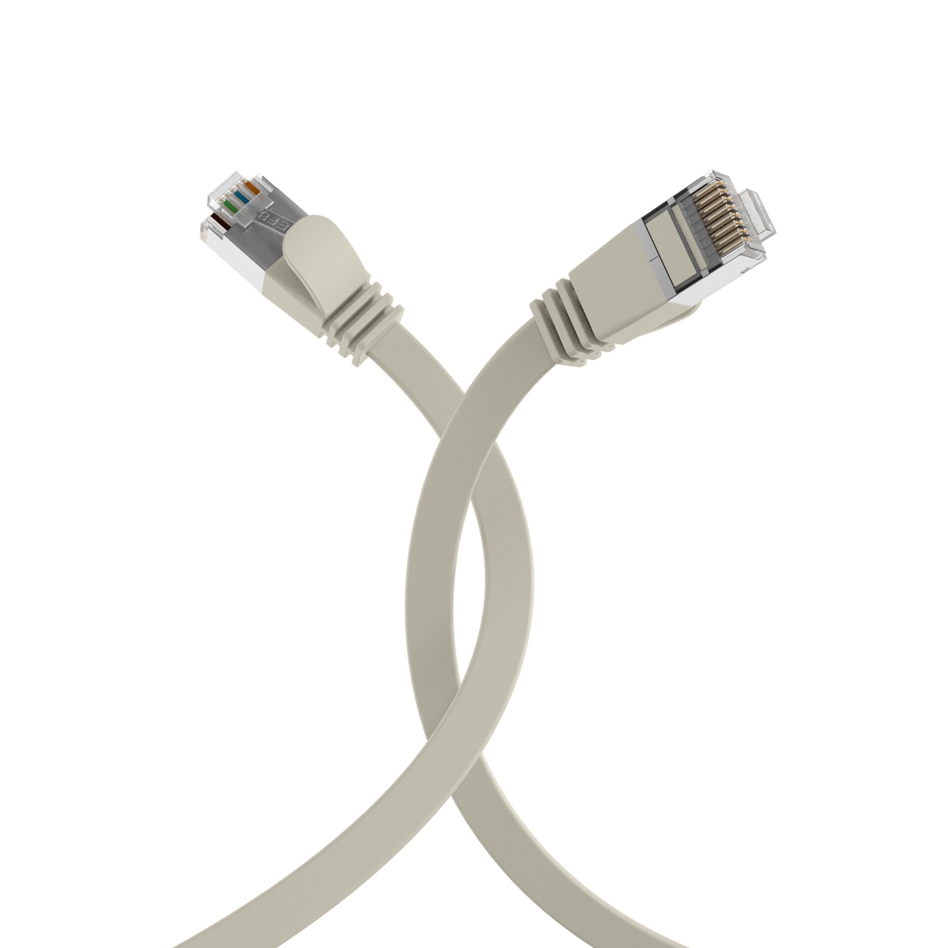 RJ45 Flat Patch Cord Cat.6A U/FTP PVC grey