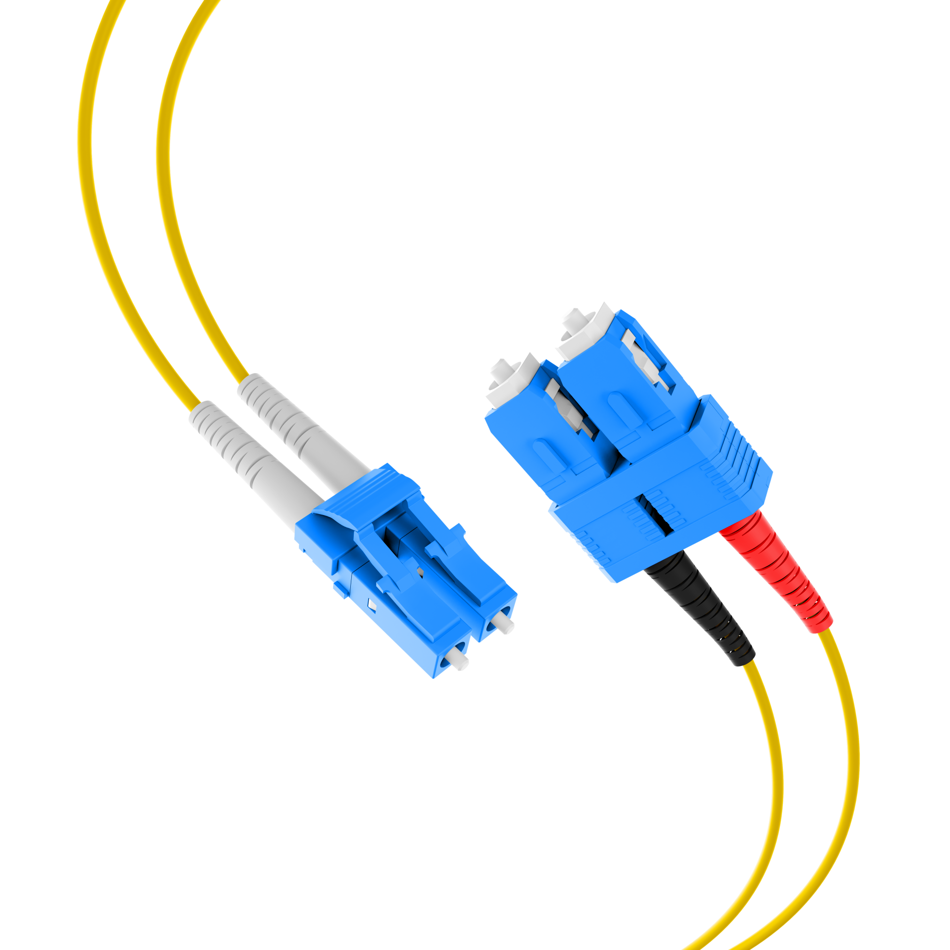 Duplex Patchcable Flat-Twin LC-SC OS2 G652D 30m LSZH 3x5mm yellow