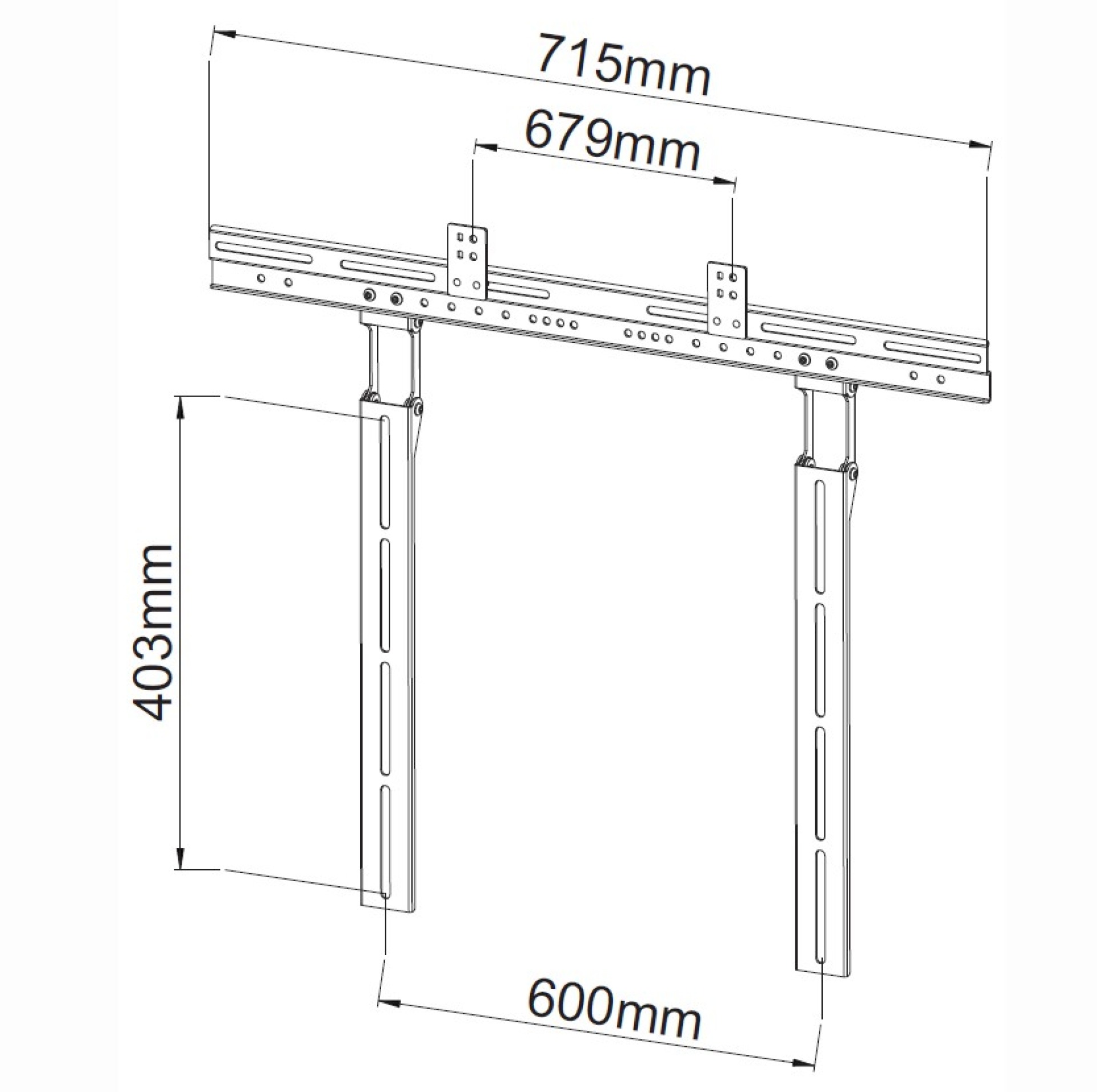 Universal Soundbar bracket for TV, black