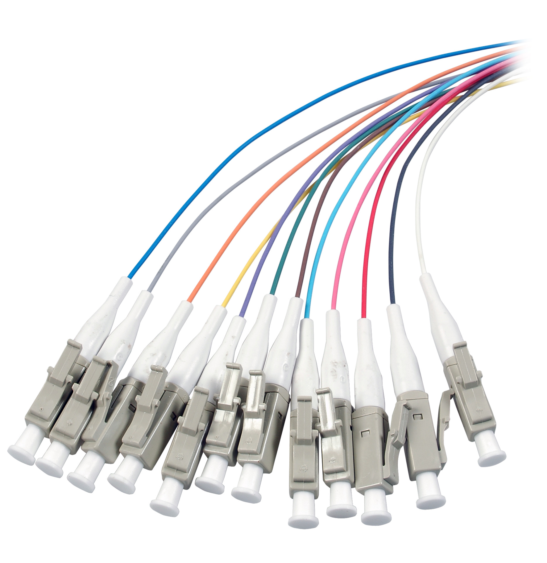 Fiber pigtail 12 set LC 50/125µ, OM2, 2m,