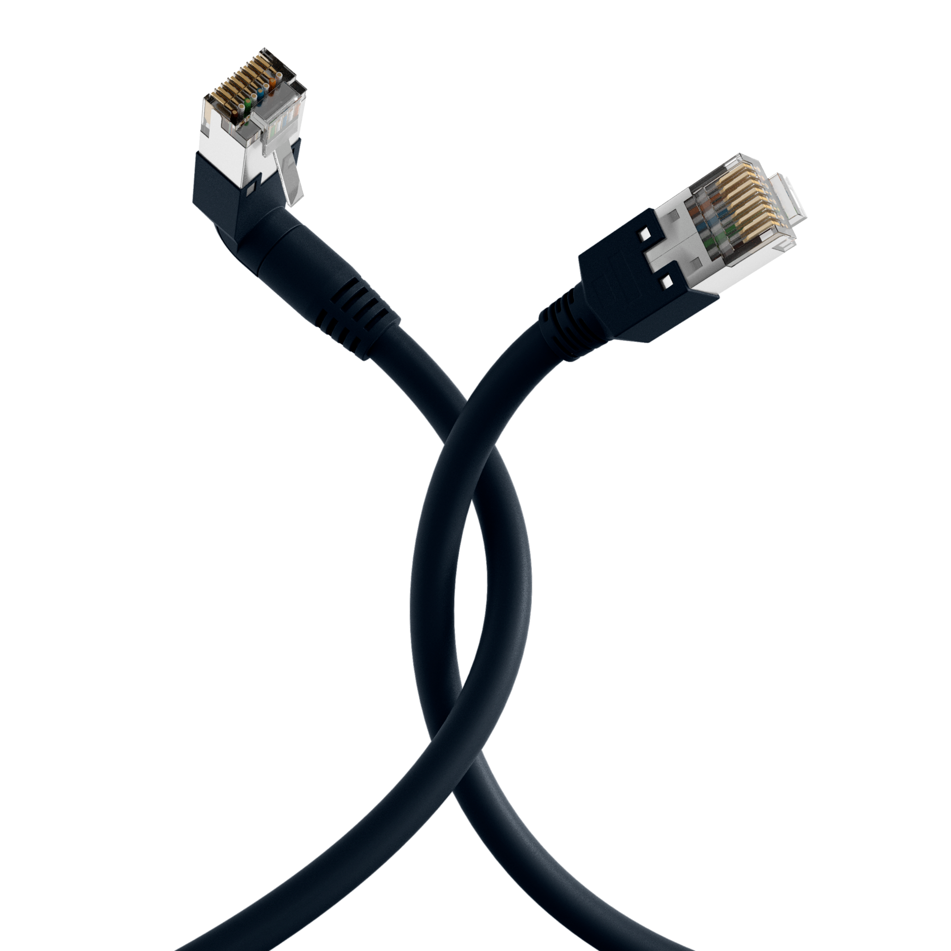 RJ45 Patch Cord Cat.5e S/UTP PVC TM11 1x90° black 5m