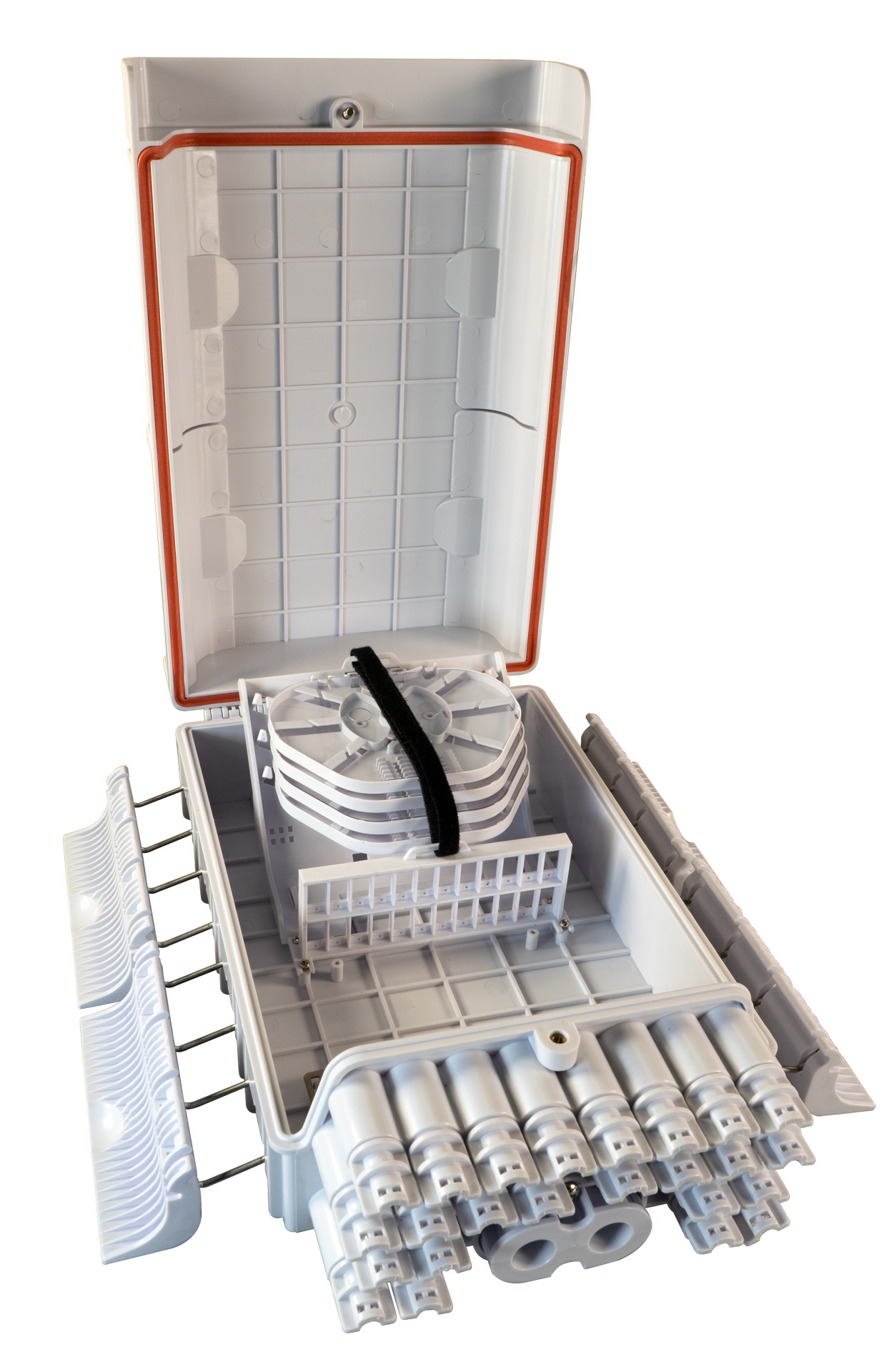 FTTH IP65 Connectionbox for 48 fiber, 24 adapter and Fiber overlength box