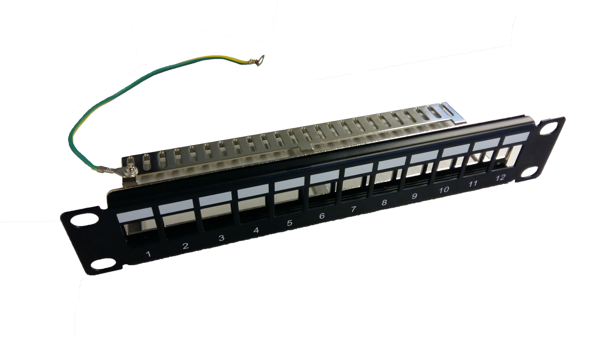 InfraLan Patchpanel 10" for 12 x Keystone UTP/STP 1U, Black 