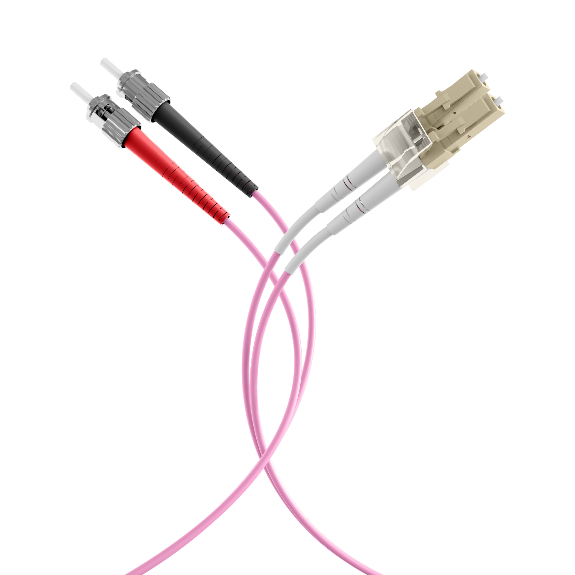 Duplex Patchcable LC-ST OM4 10m LSZH 2mm heatherviolet